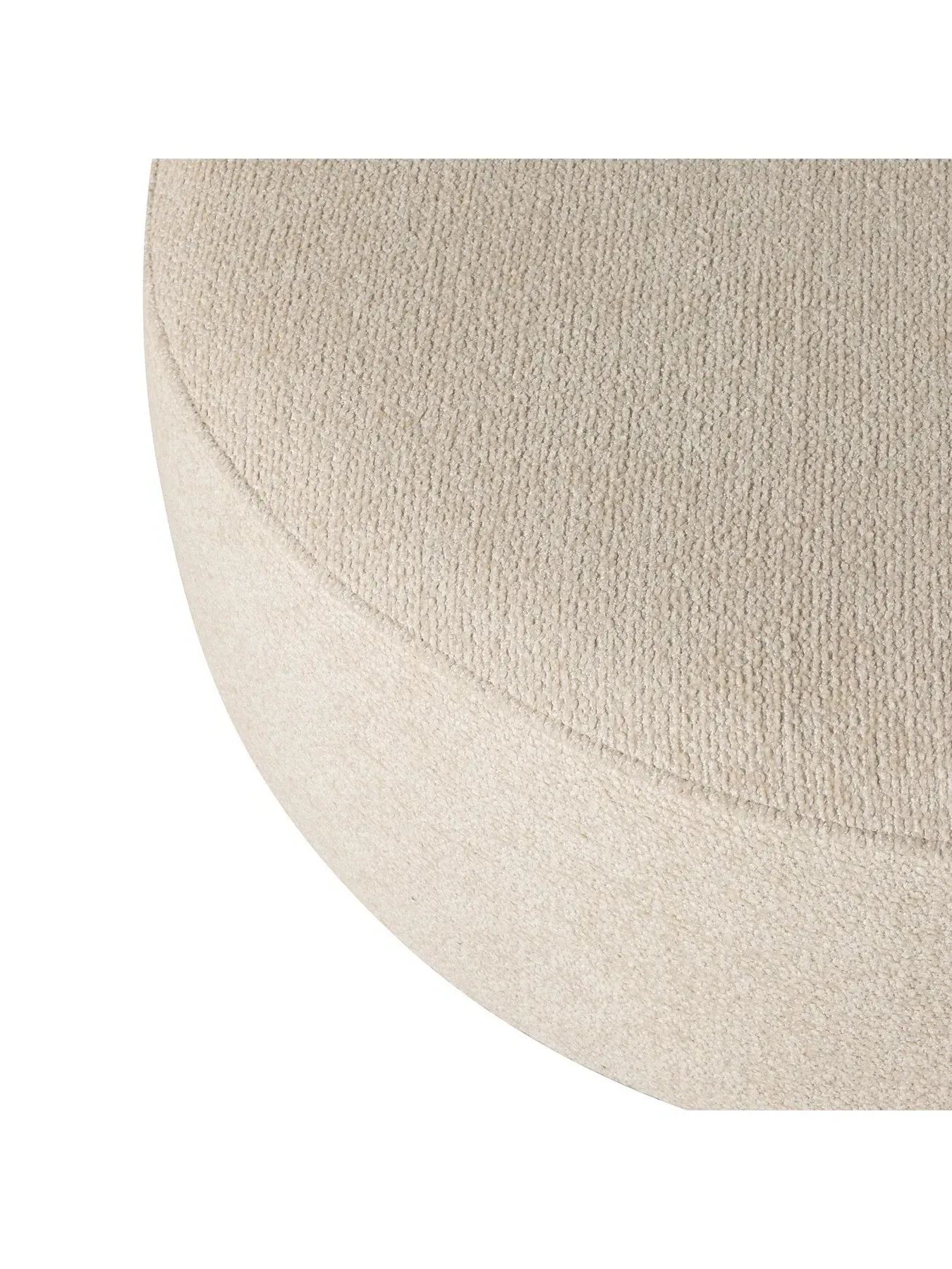Round Footstool - Neutral, Fabric