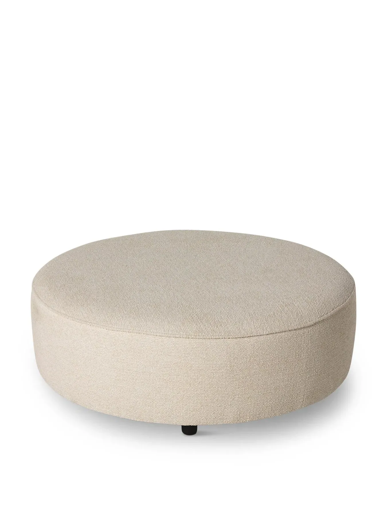 Round Footstool - Neutral, Fabric image