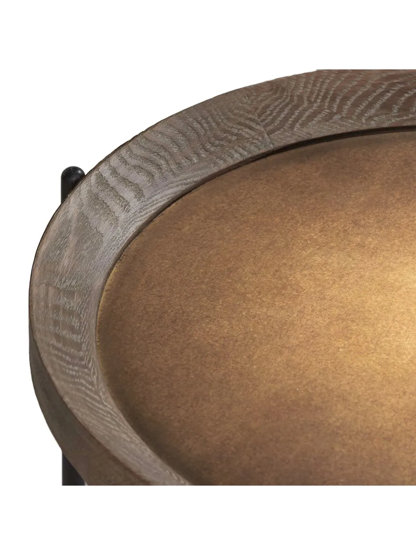 Round Side Table - Brown, Oak Wood