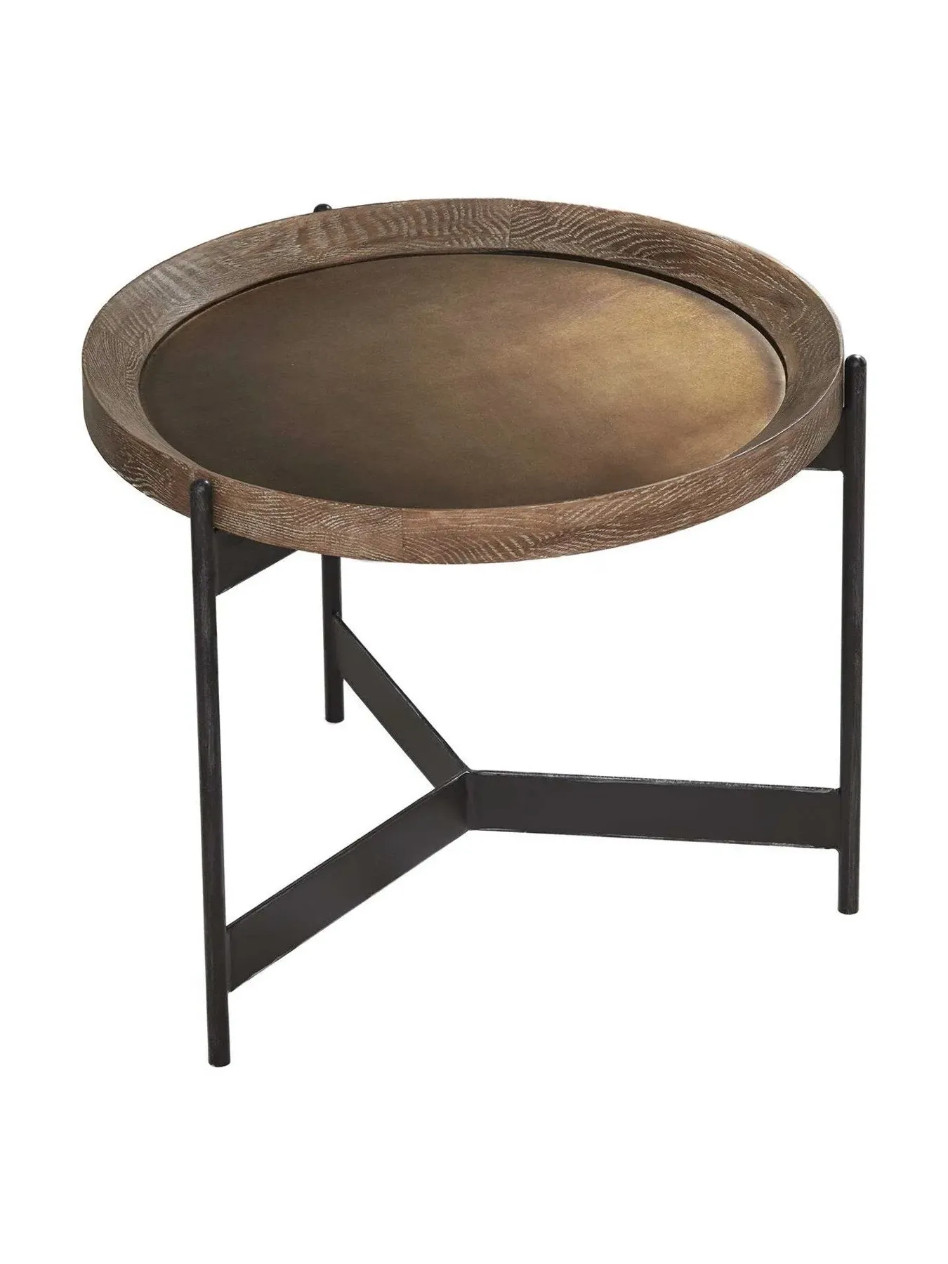 Round Side Table - Brown, Oak Wood