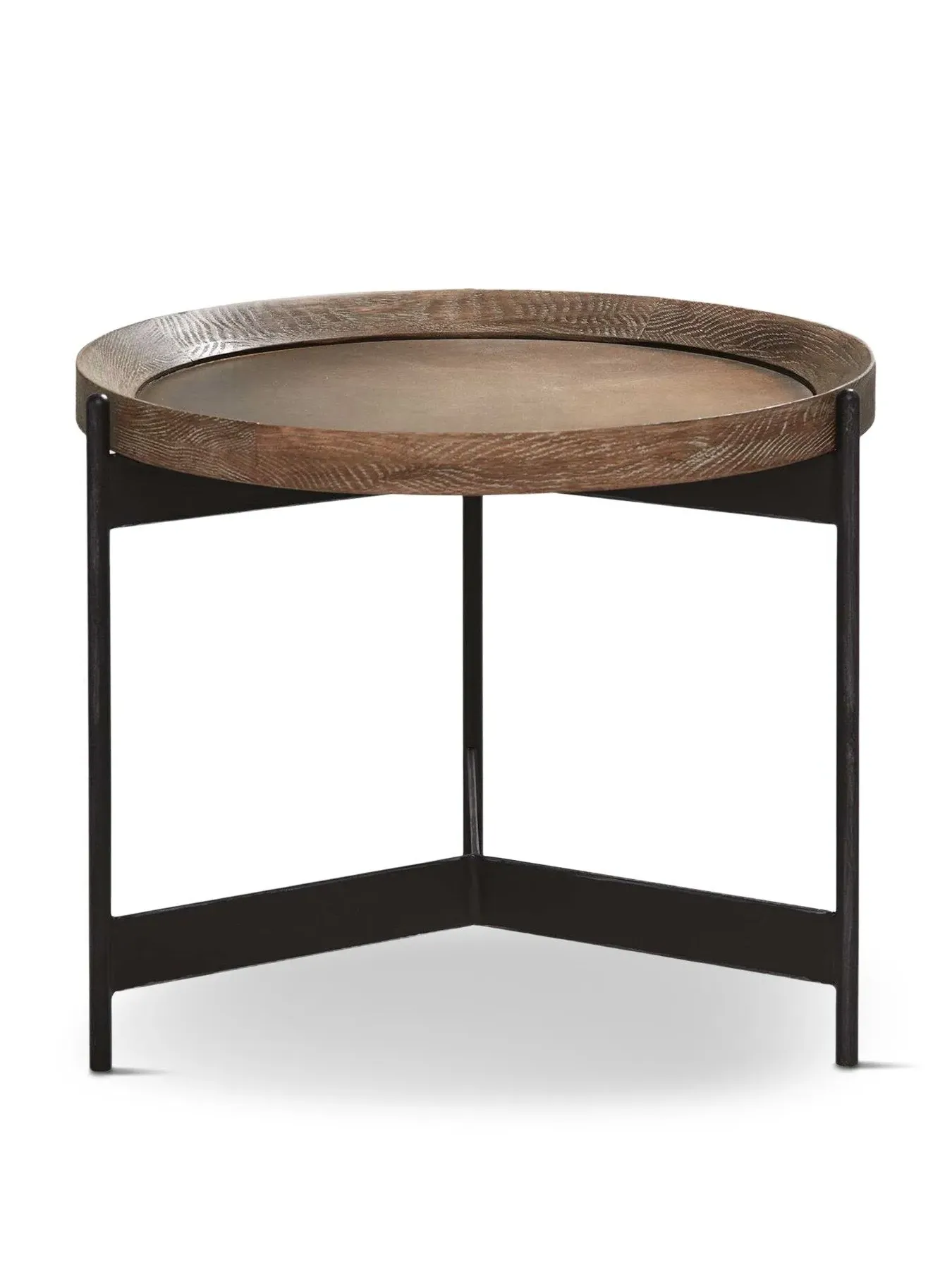 Round Side Table - Brown, Oak Wood image