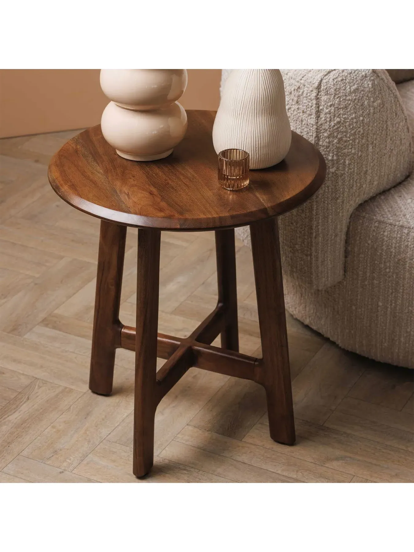 Side Table - Brown, Acacia Wood