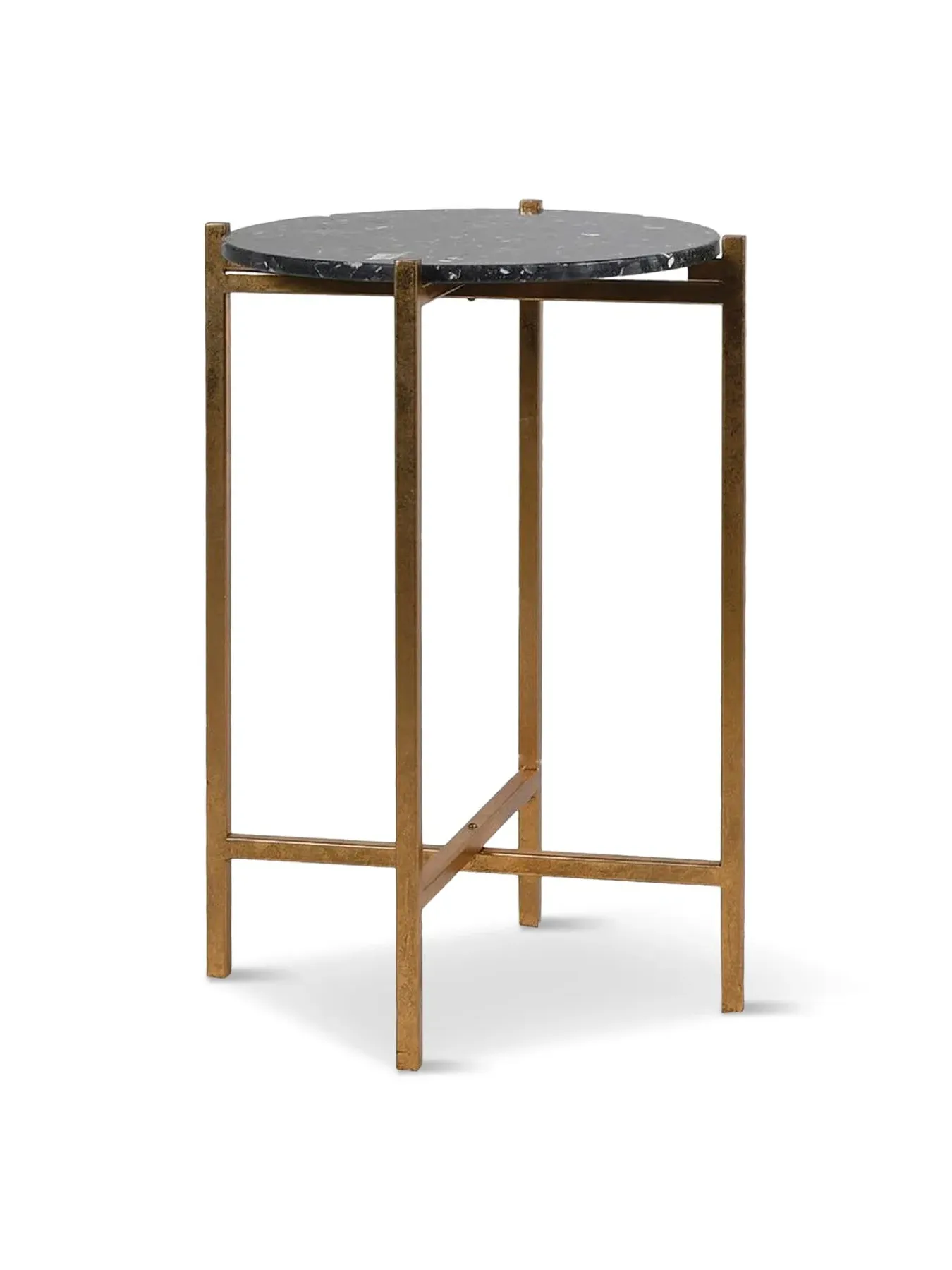 Side Table with Marble Effect - Black image