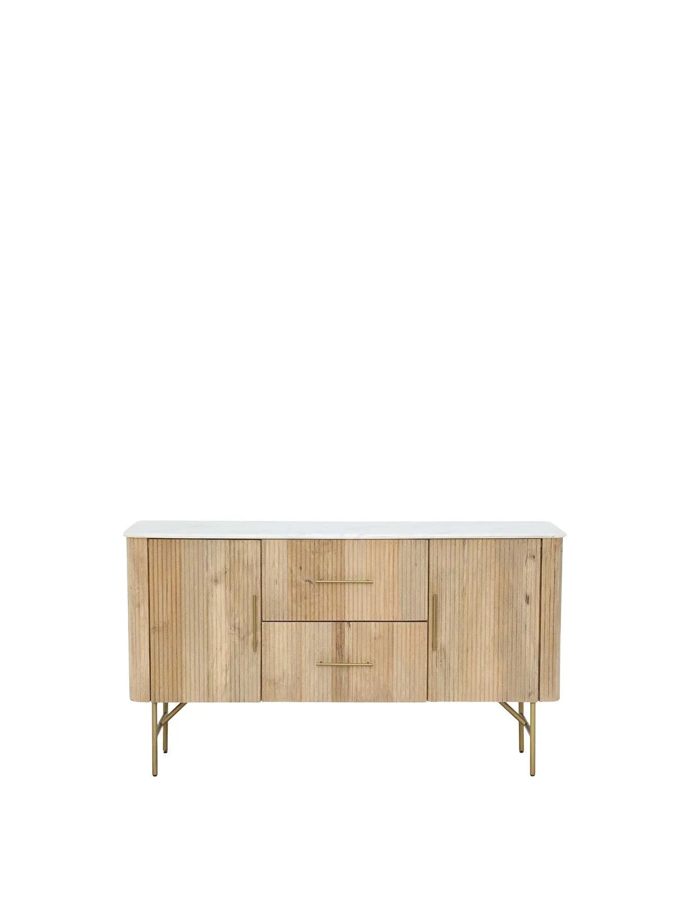 Sideboard with Marble Top - White, Mango Wood