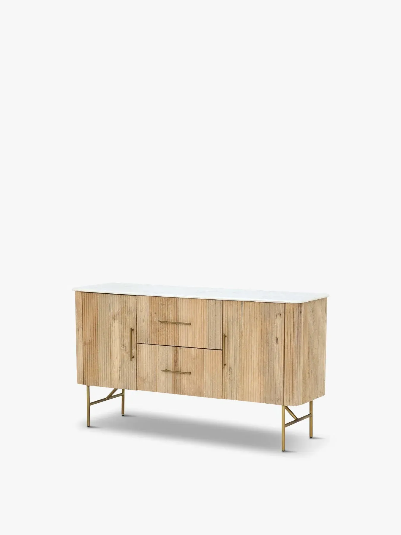 Sideboard with Marble Top - White, Mango Wood image