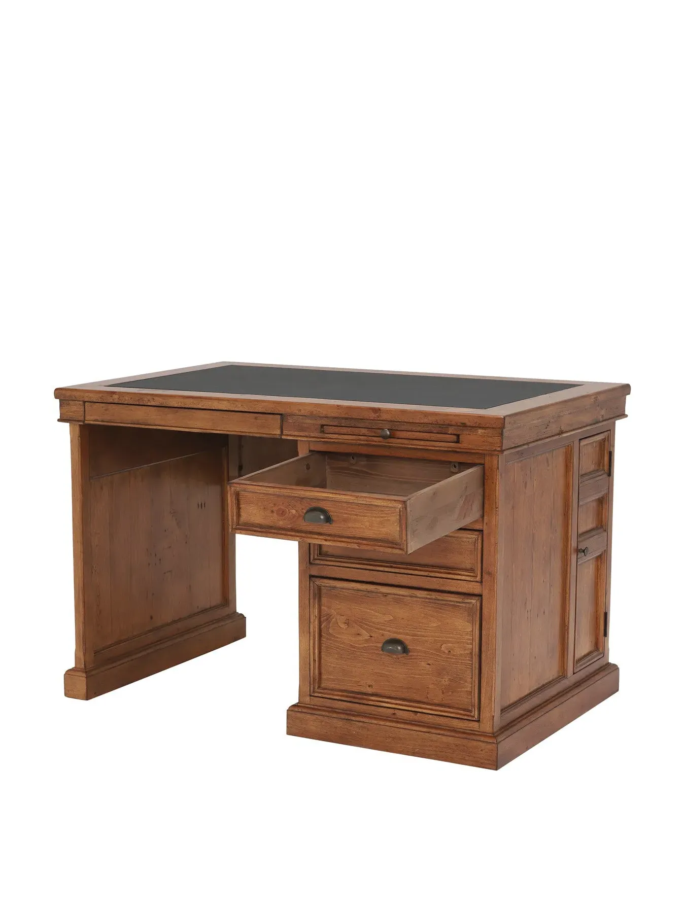 Single Pedestal Desk - Reclaimed Pine, Wood