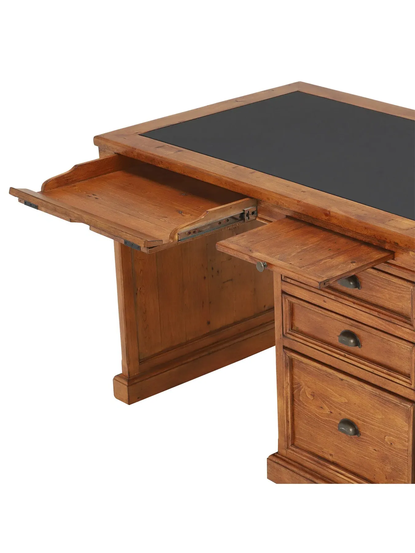 Single Pedestal Desk - Reclaimed Pine, Wood