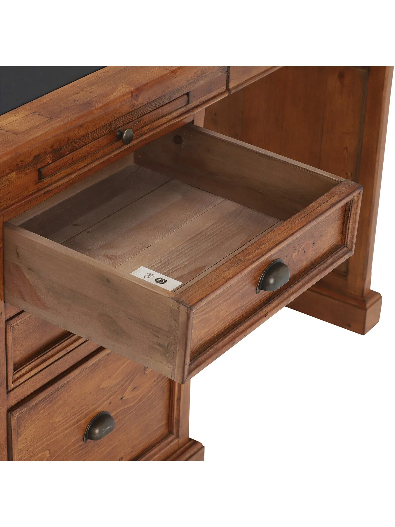 Single Pedestal Desk - Reclaimed Pine, Wood