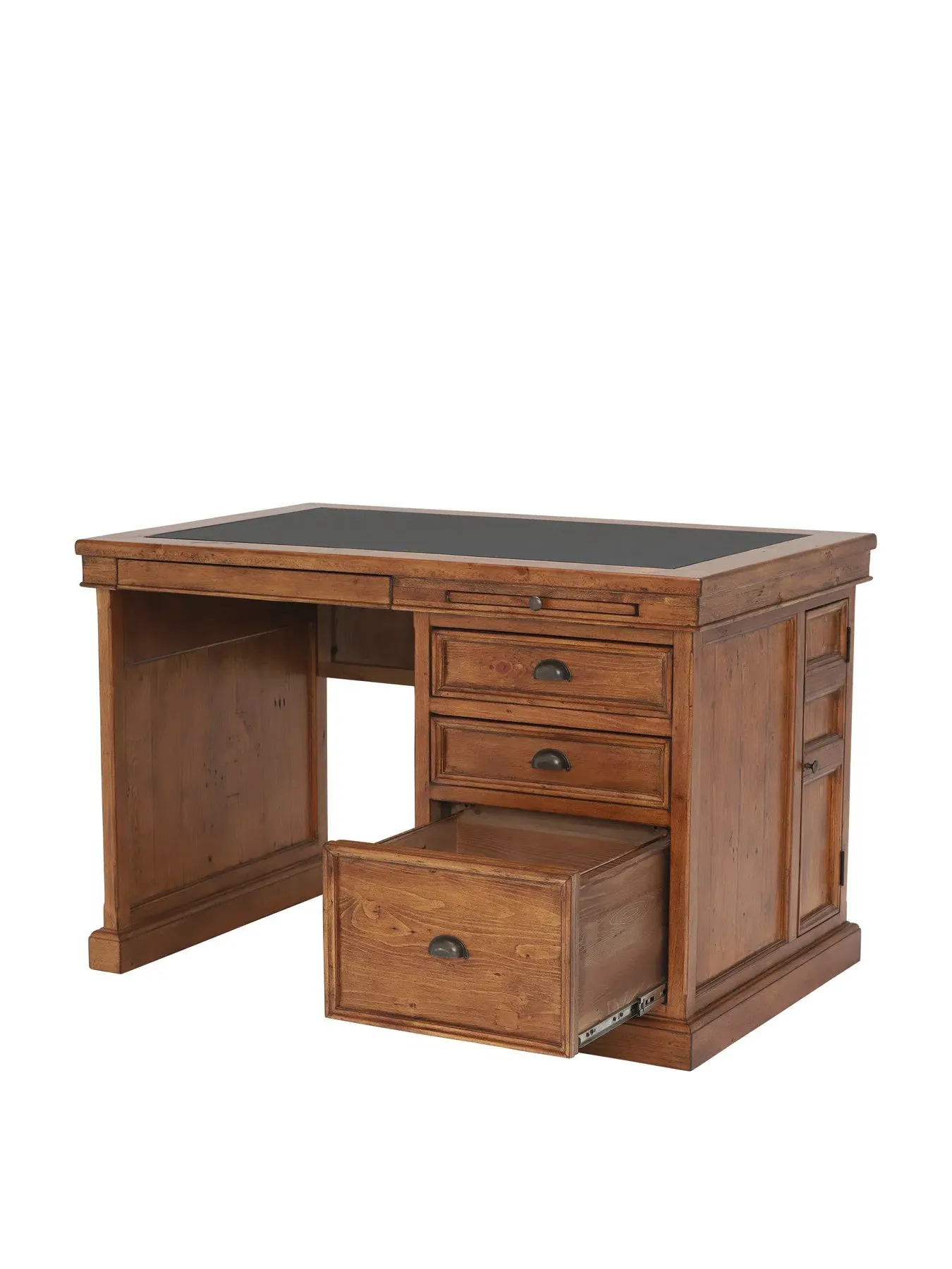 Single Pedestal Desk - Reclaimed Pine, Wood