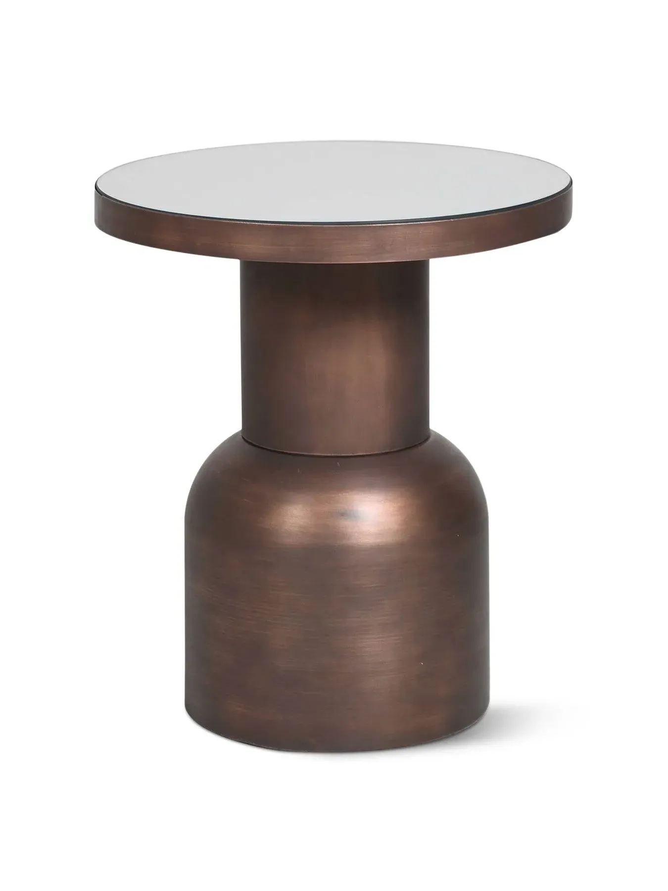 Small Side Table - Brown, Burnished Metal image