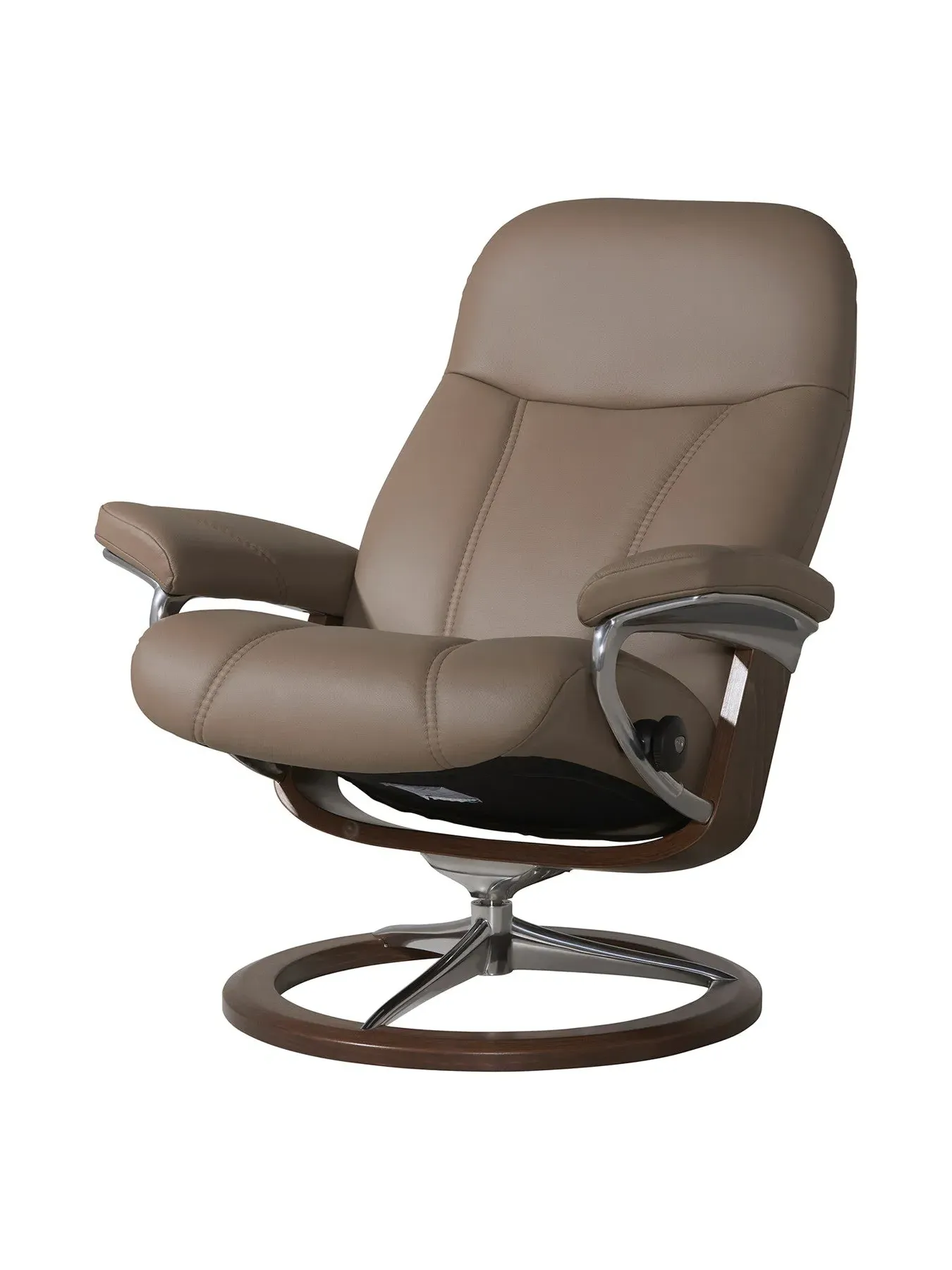 Small Signature Chair with Footstool - Brown, Leather