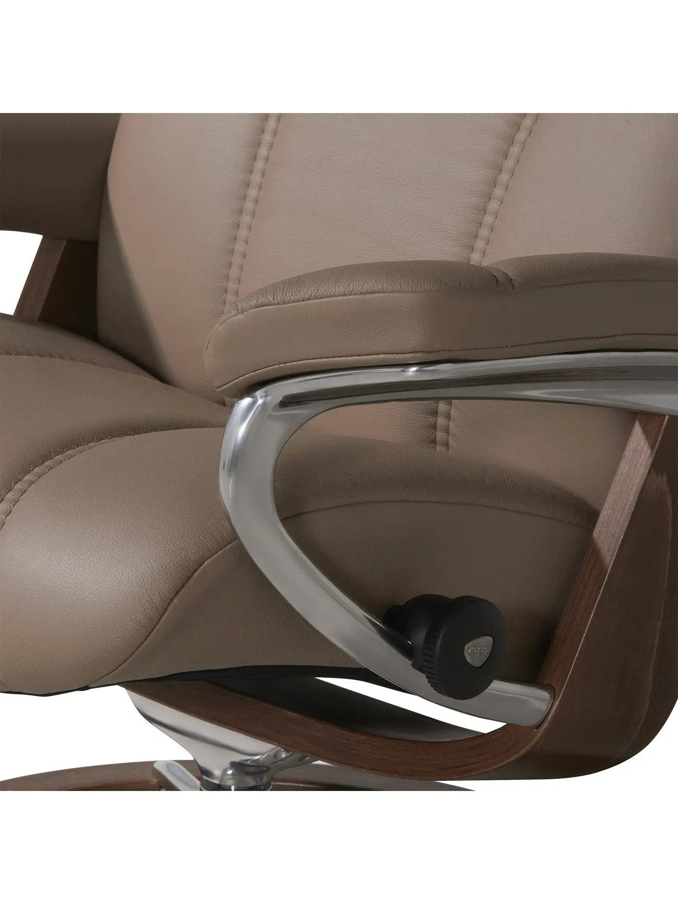 Small Signature Chair with Footstool - Brown, Leather