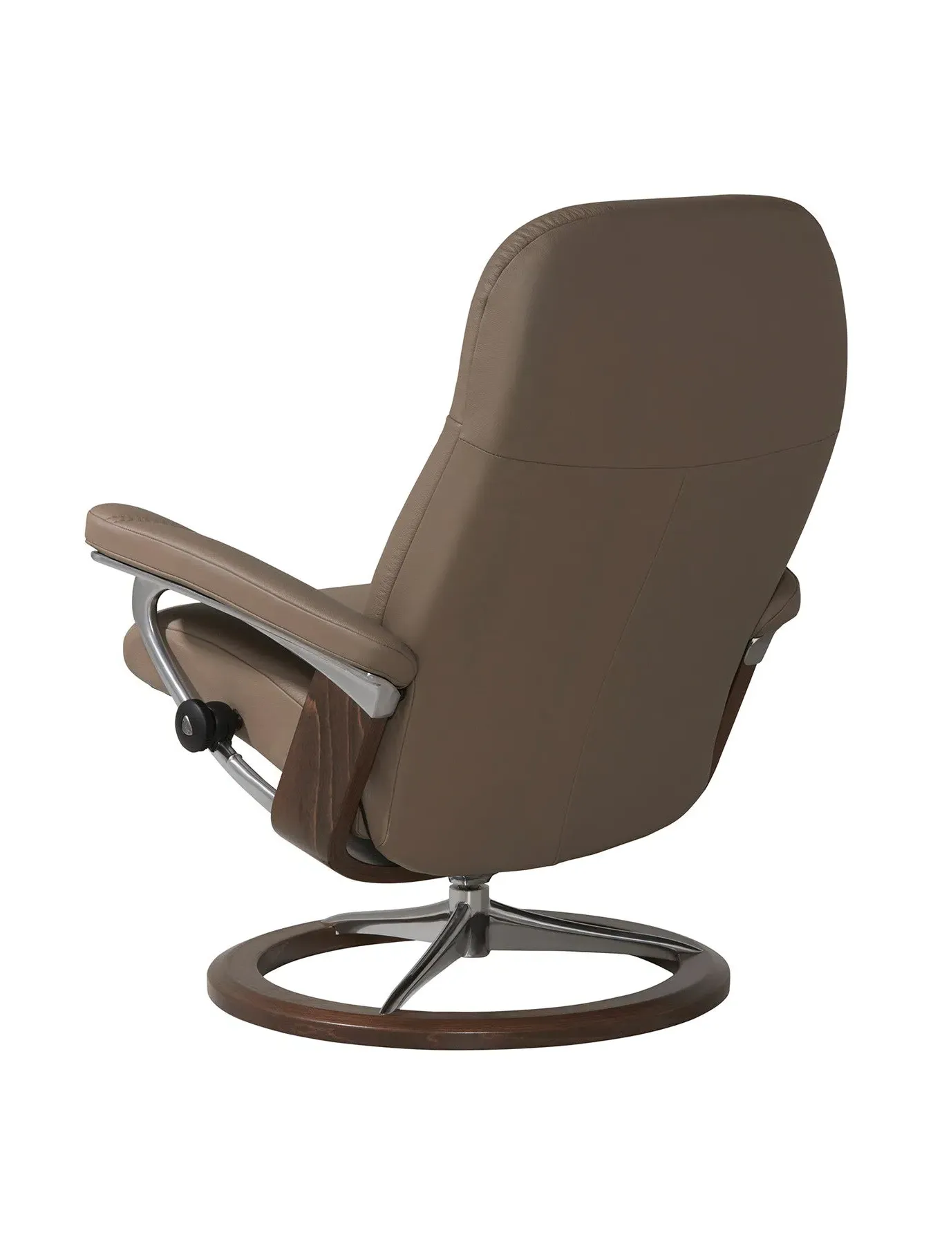 Small Signature Chair with Footstool - Brown, Leather