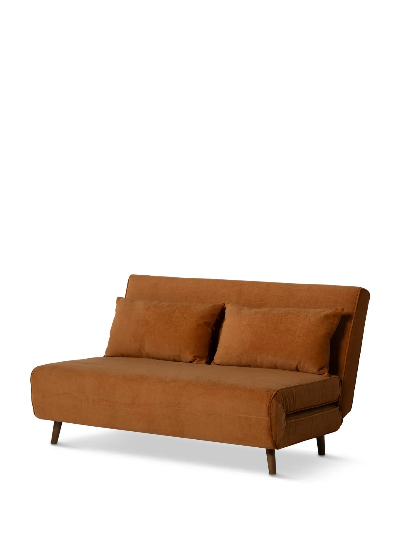 Sofa Bed with Conversion - Orange, Fabric