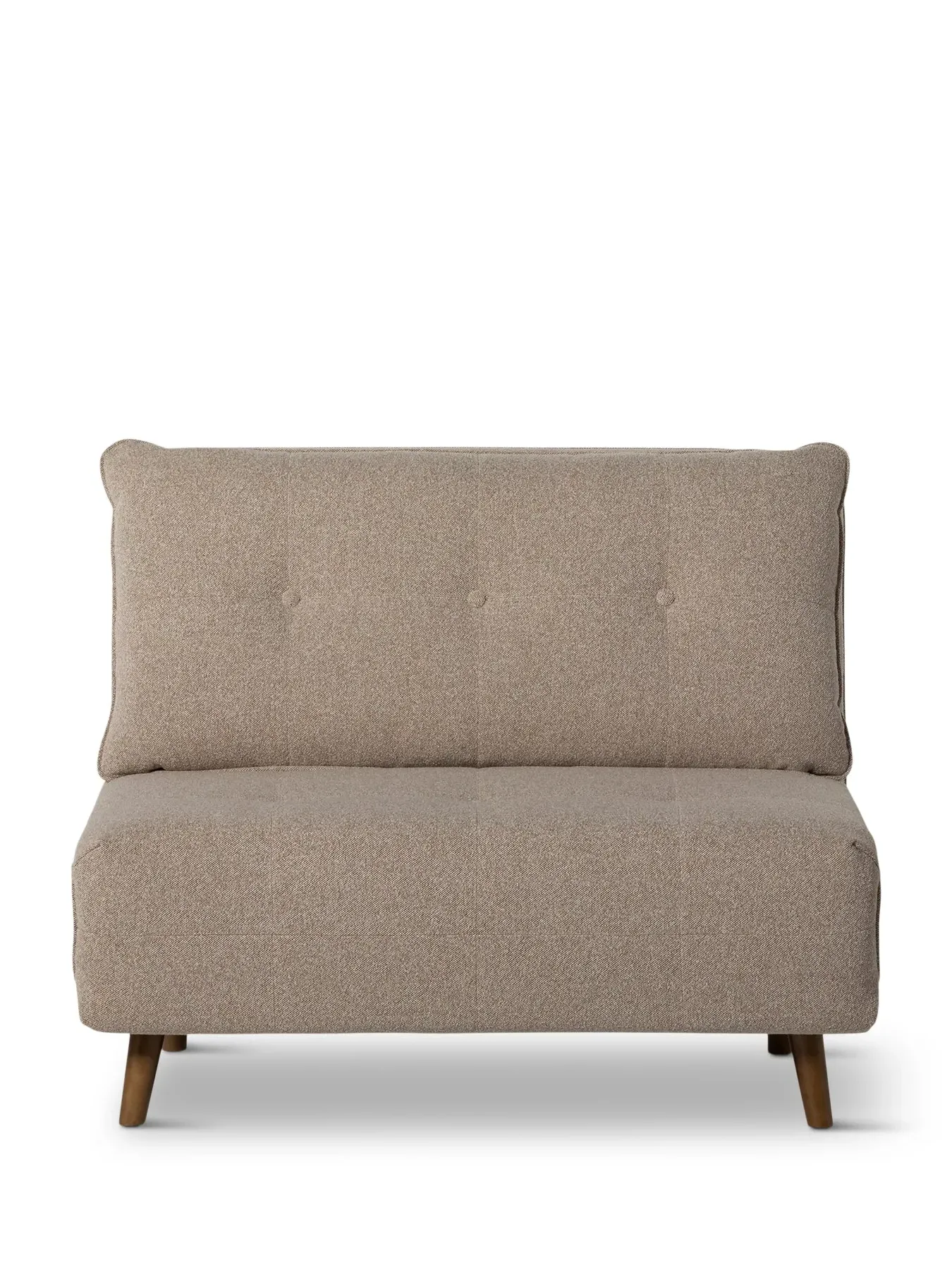 Sofa Bed with Wood Legs - Beige, Fabric image