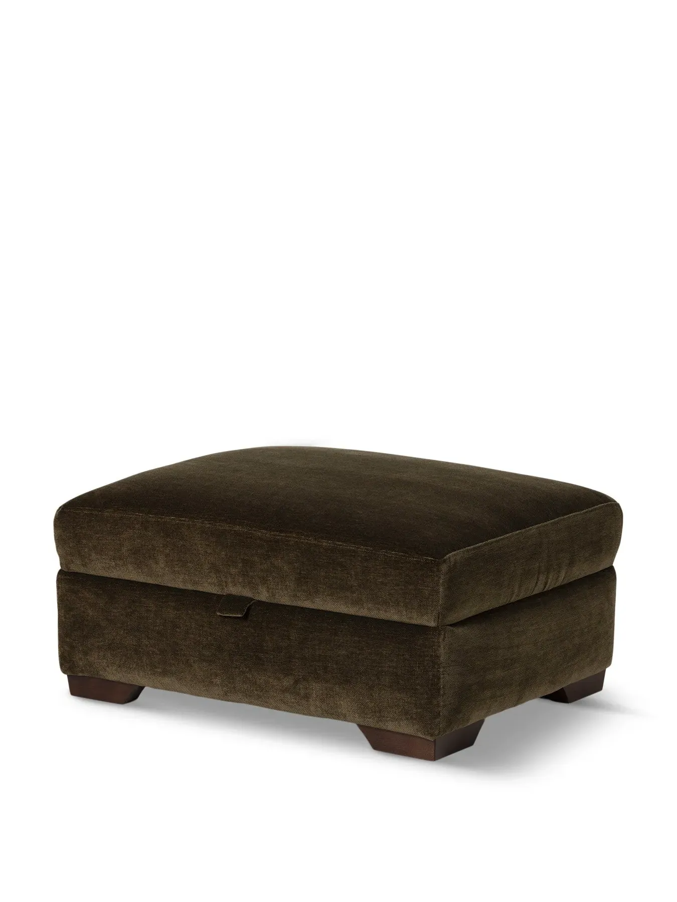 Storage Footstool with Springs - Green, Fabric image