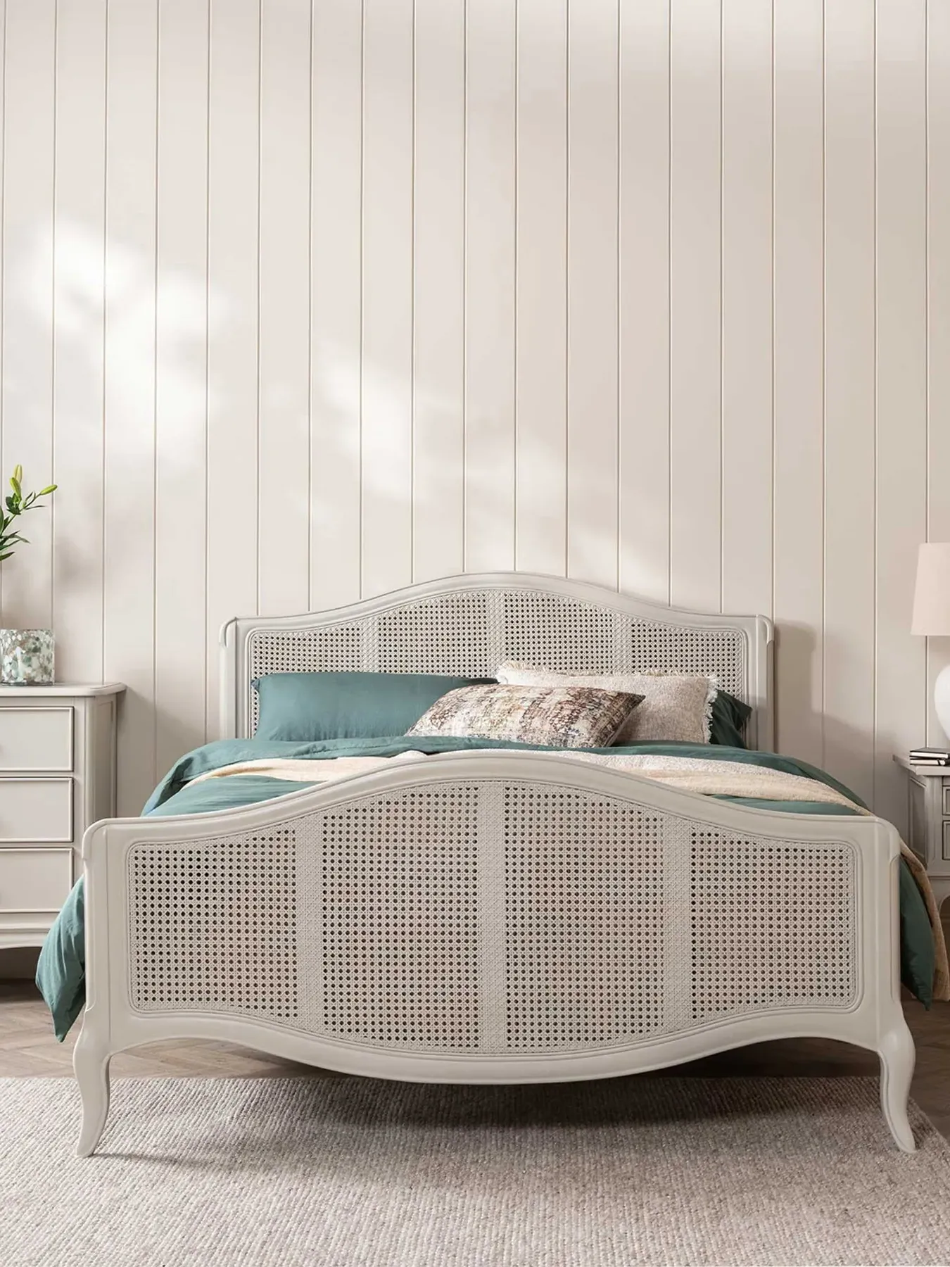 Super King Bed Frame - Off White, Wood