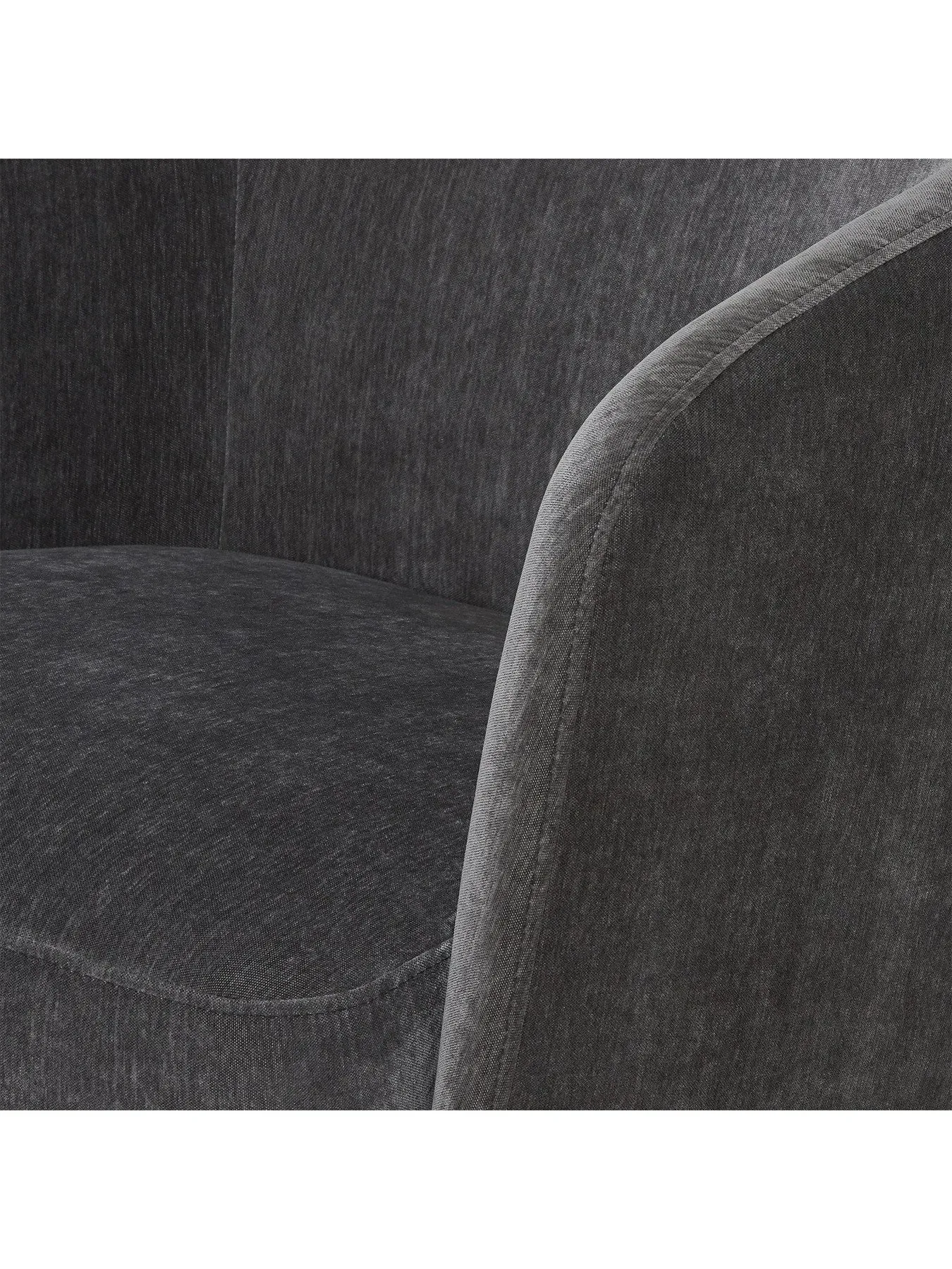 Swivel Armchair with Plush Upholstery - Grey, Velvet