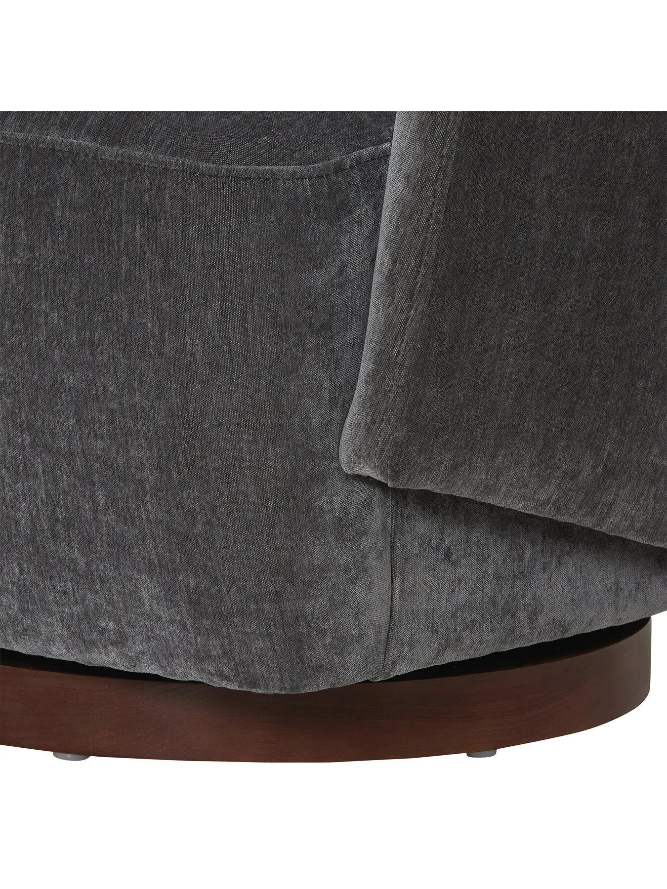 Swivel Armchair with Plush Upholstery - Grey, Velvet