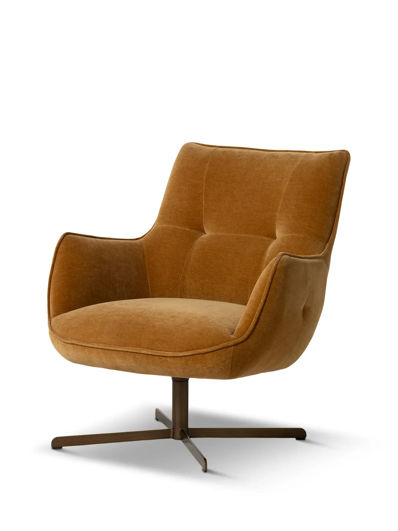 Swivel Armchair with Quilted Design - Orange image