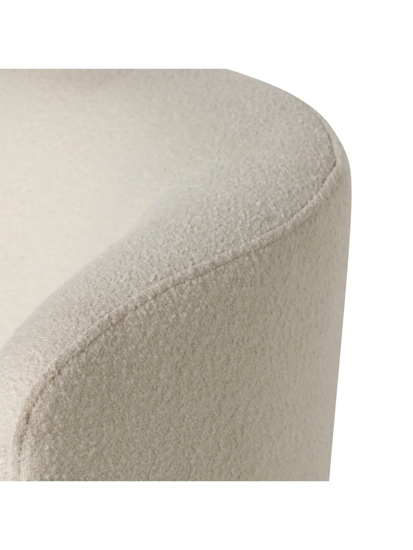 Swivel Chair with Fixed Cushion - Ivory, Wool