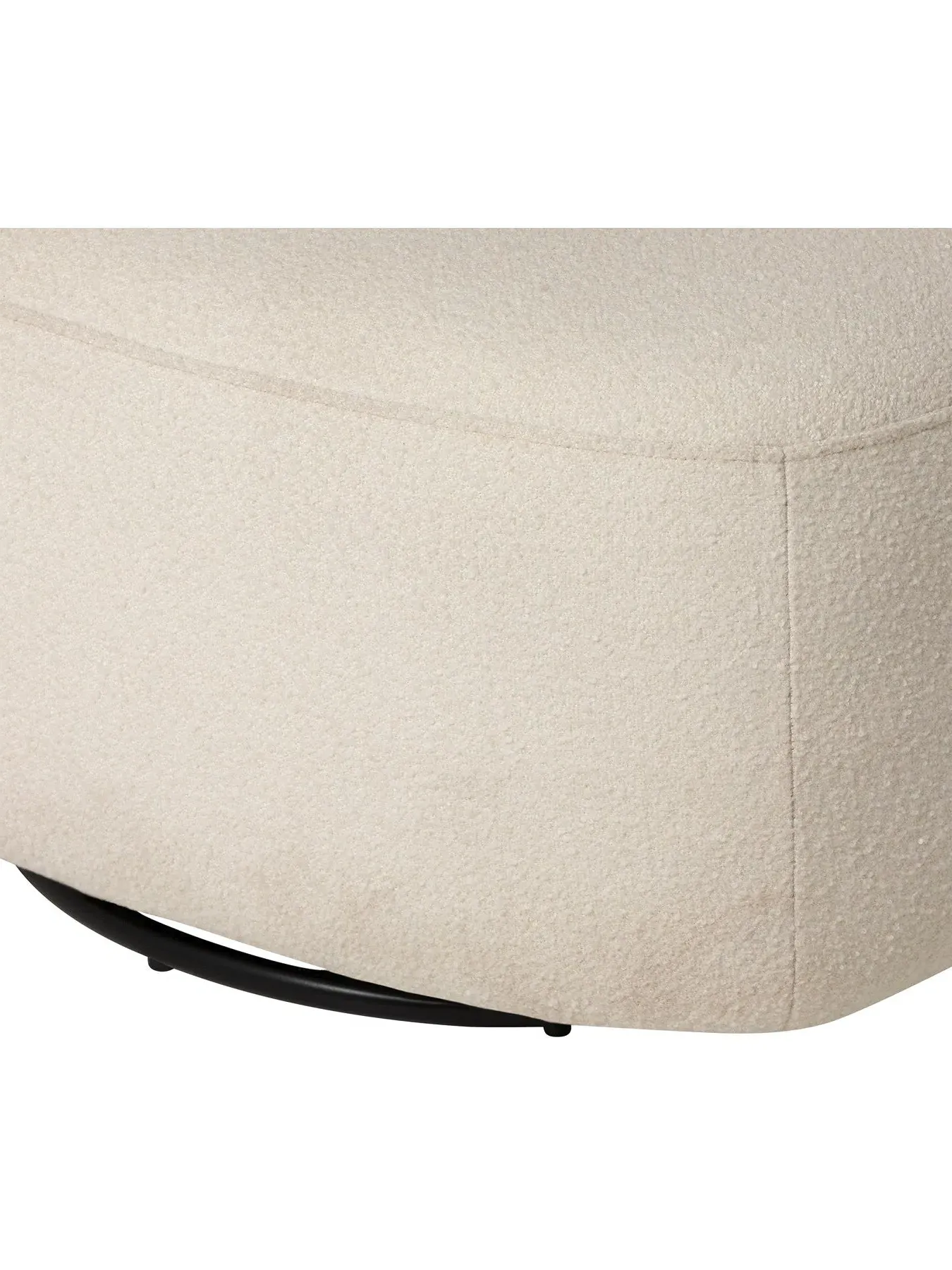 Swivel Chair with Fixed Cushion - Ivory, Wool