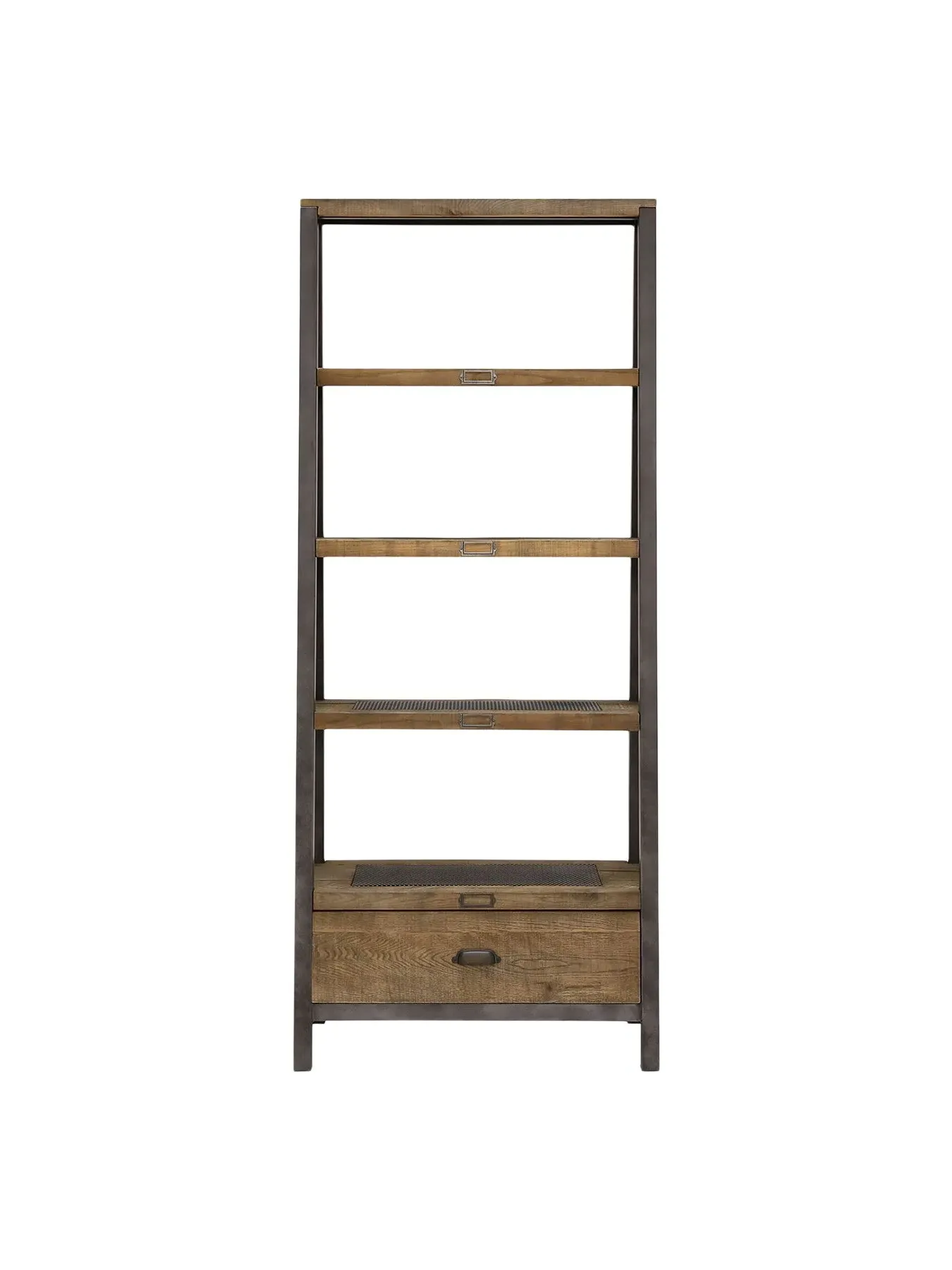 Tapered Shelving Unit with Drawer - Brown