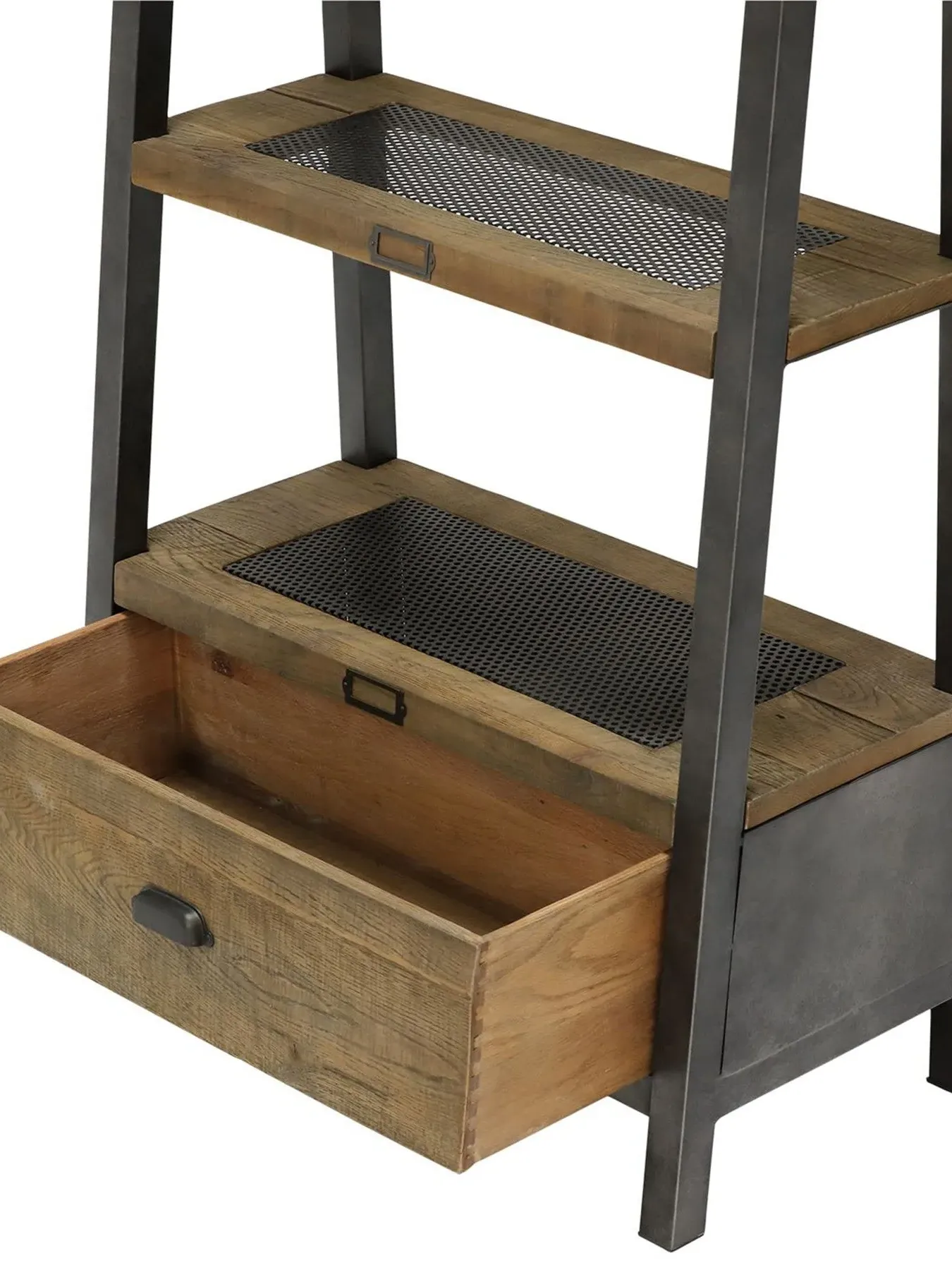 Tapered Shelving Unit with Drawer - Brown