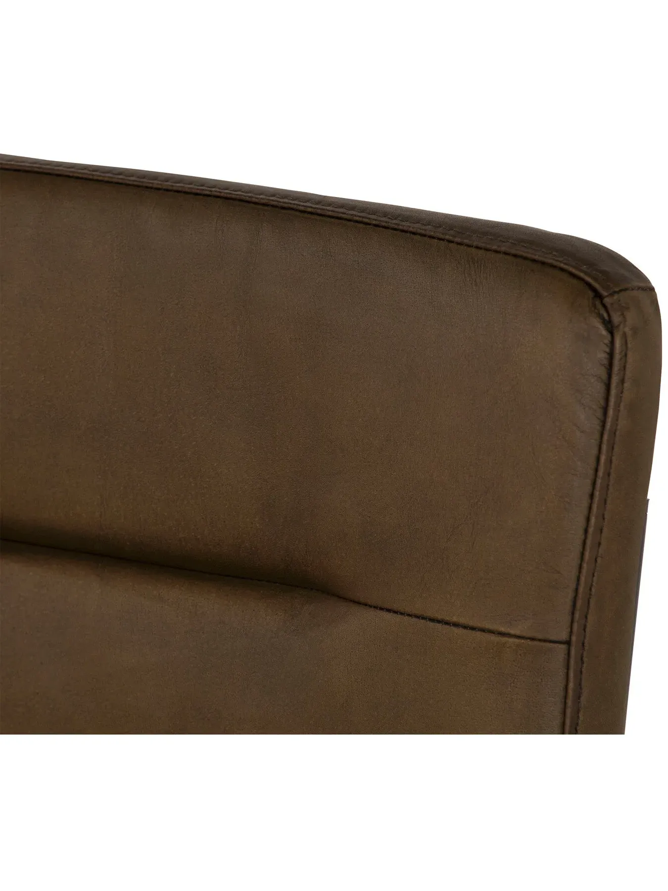 Tufted Dining Chair with Cantilever - Brown, Leather