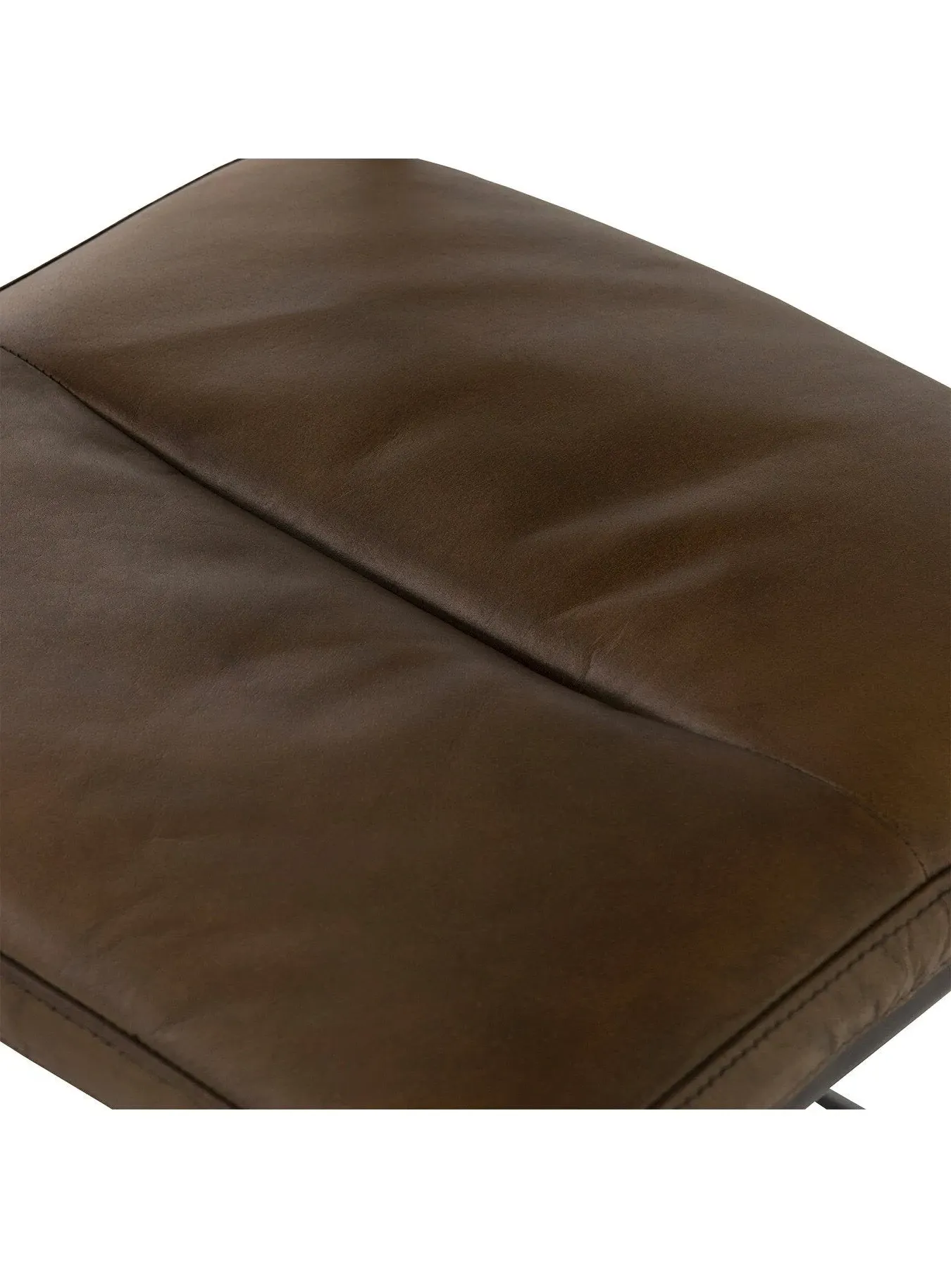 Tufted Dining Chair with Cantilever - Brown, Leather