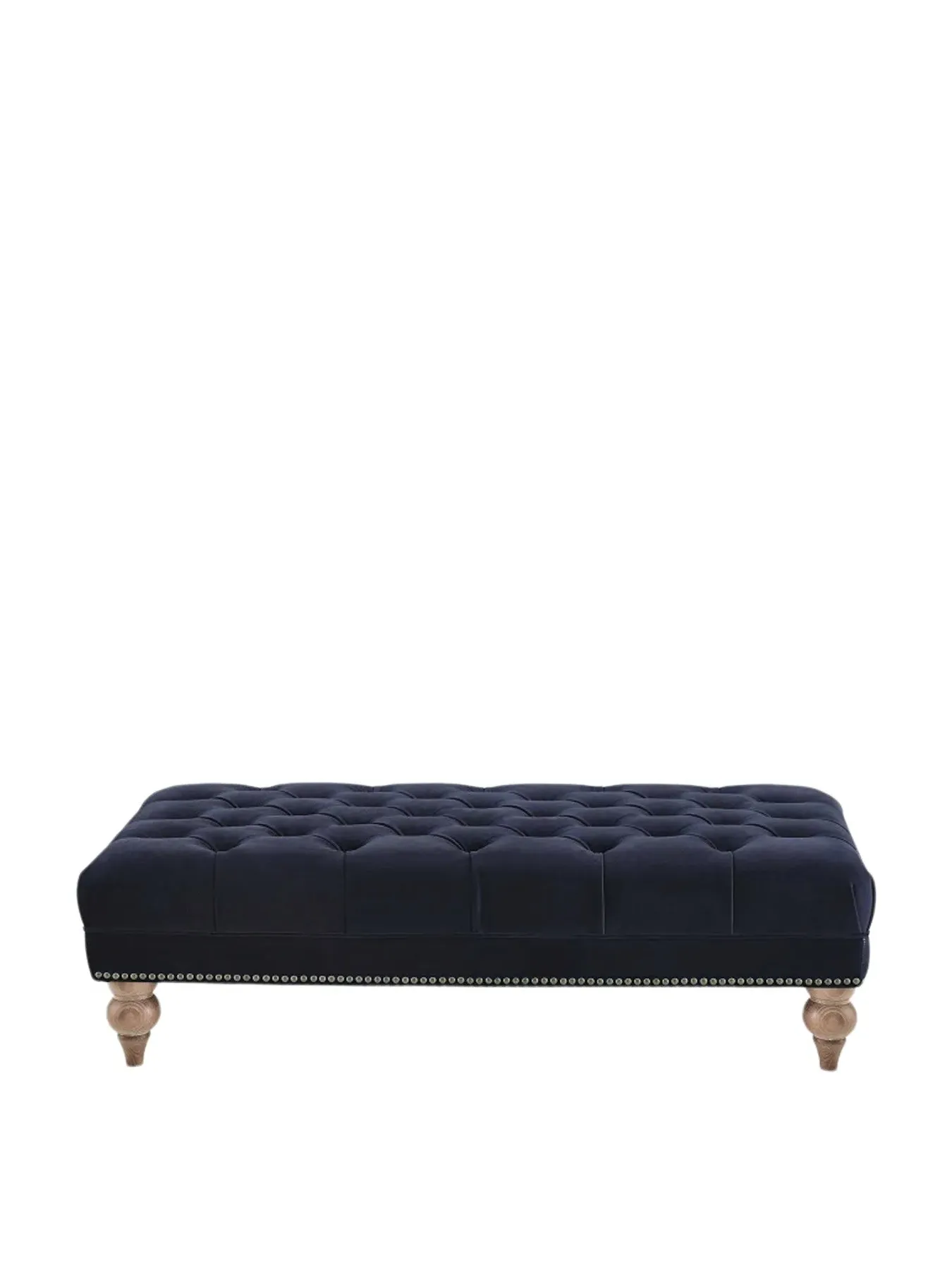 Ullswater Footstool - Blue, Velvet