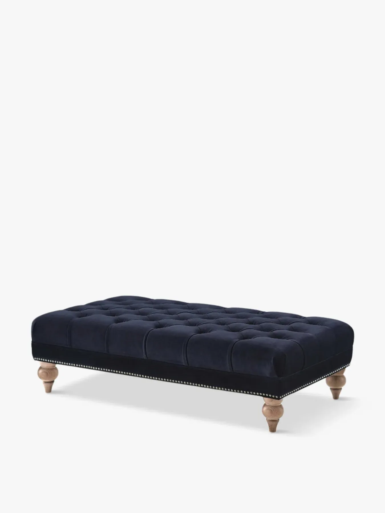 Ullswater Footstool - Blue, Velvet image