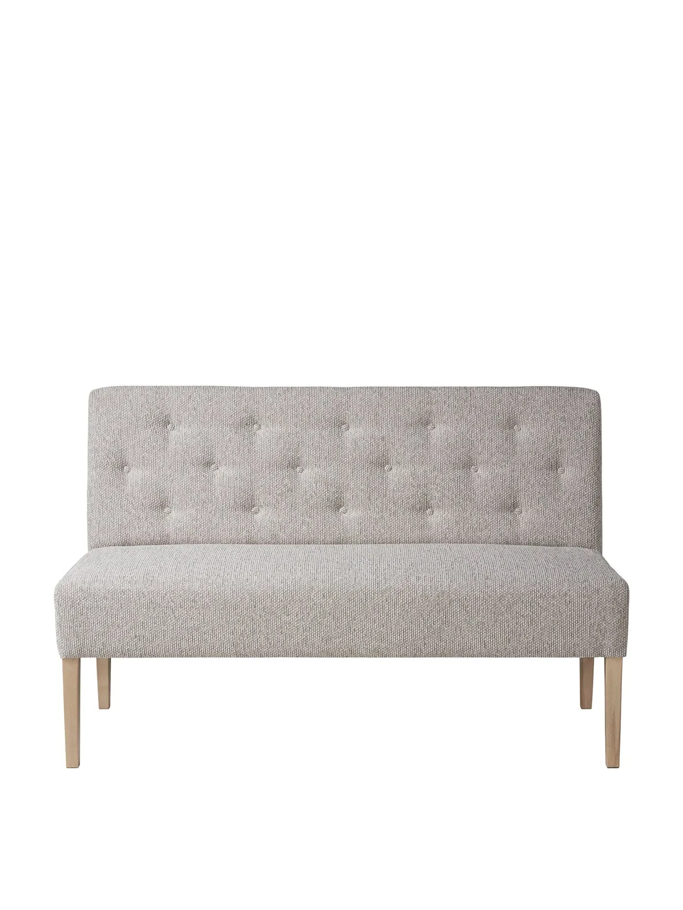 Upholstered Dining Bench - Grey, Solid Wood
