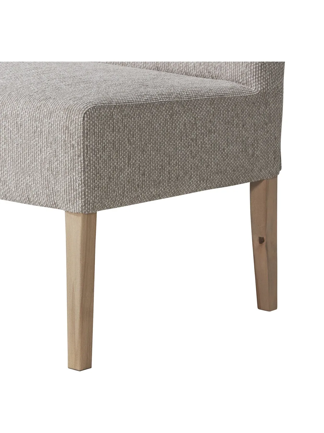 Upholstered Dining Bench - Grey, Solid Wood