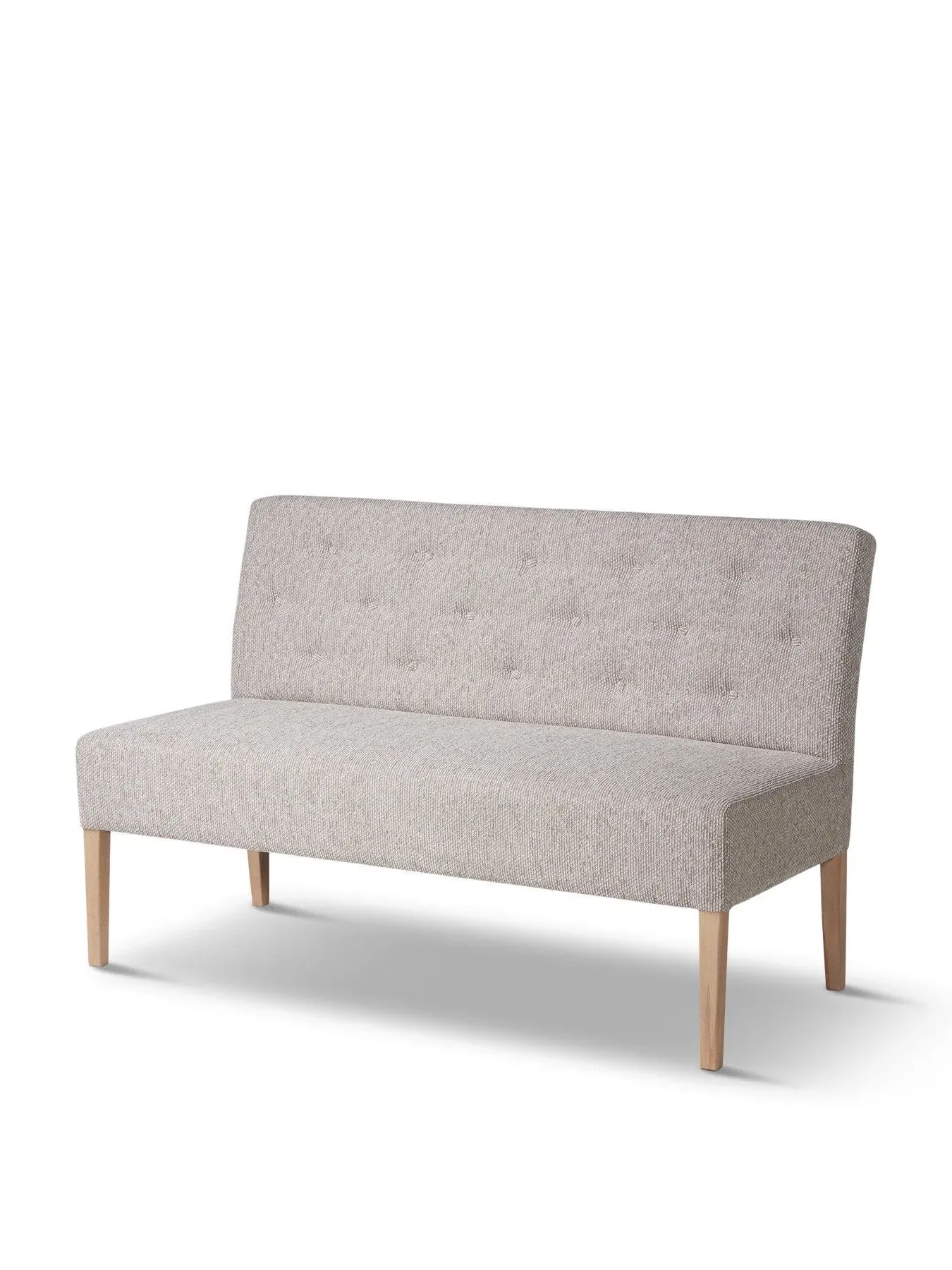 Upholstered Dining Bench - Grey, Solid Wood image