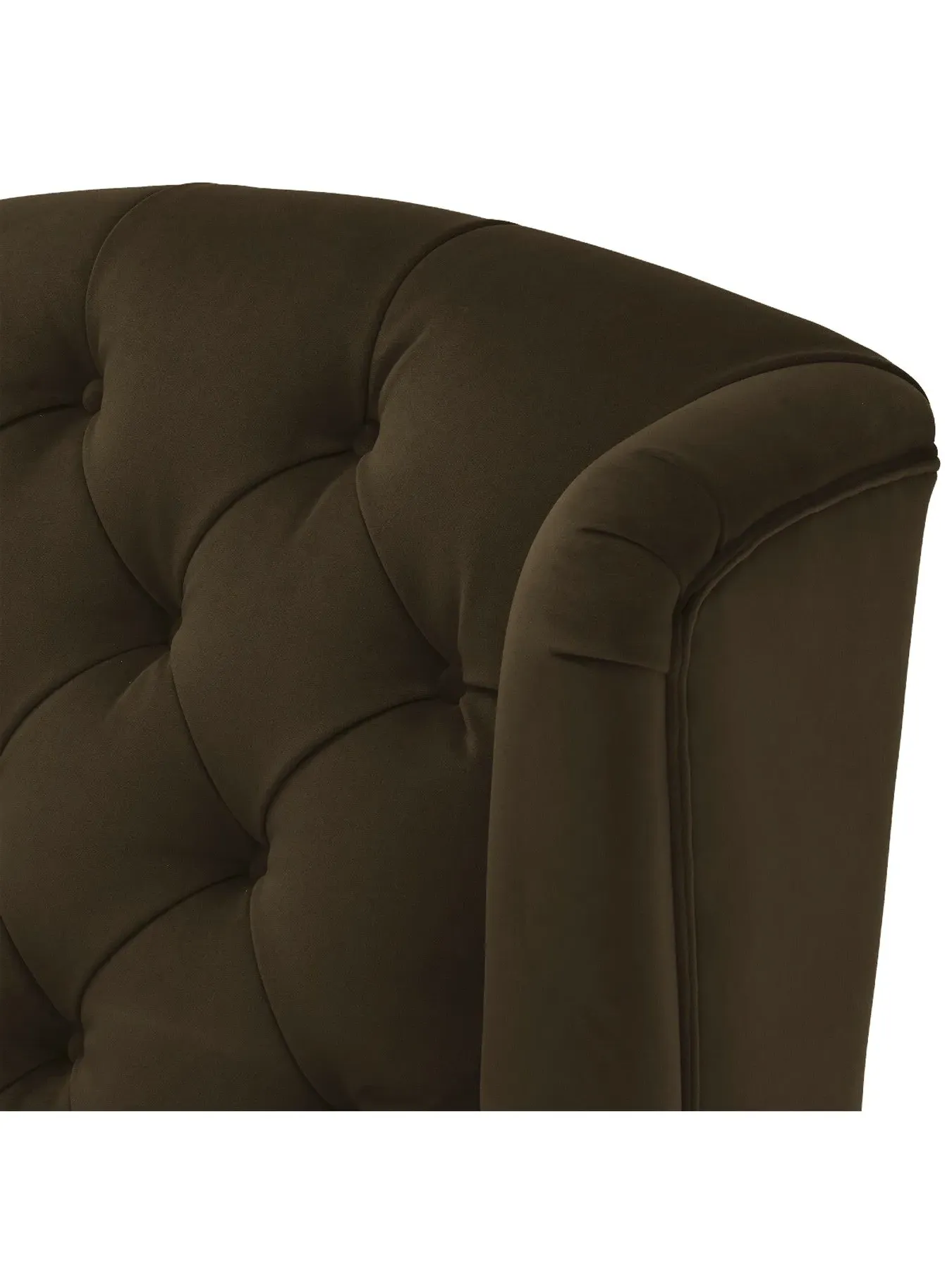Wing Chair with Button Tufting - Green, Velvet