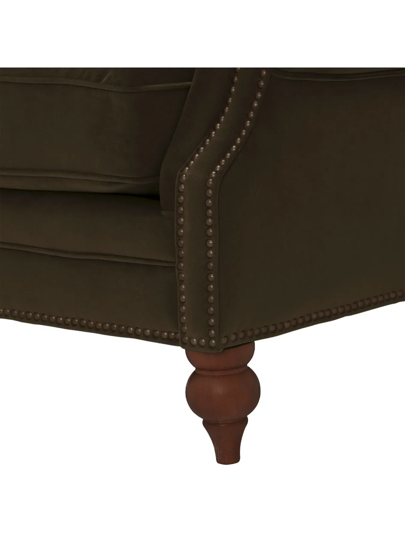 Wing Chair with Button Tufting - Green, Velvet
