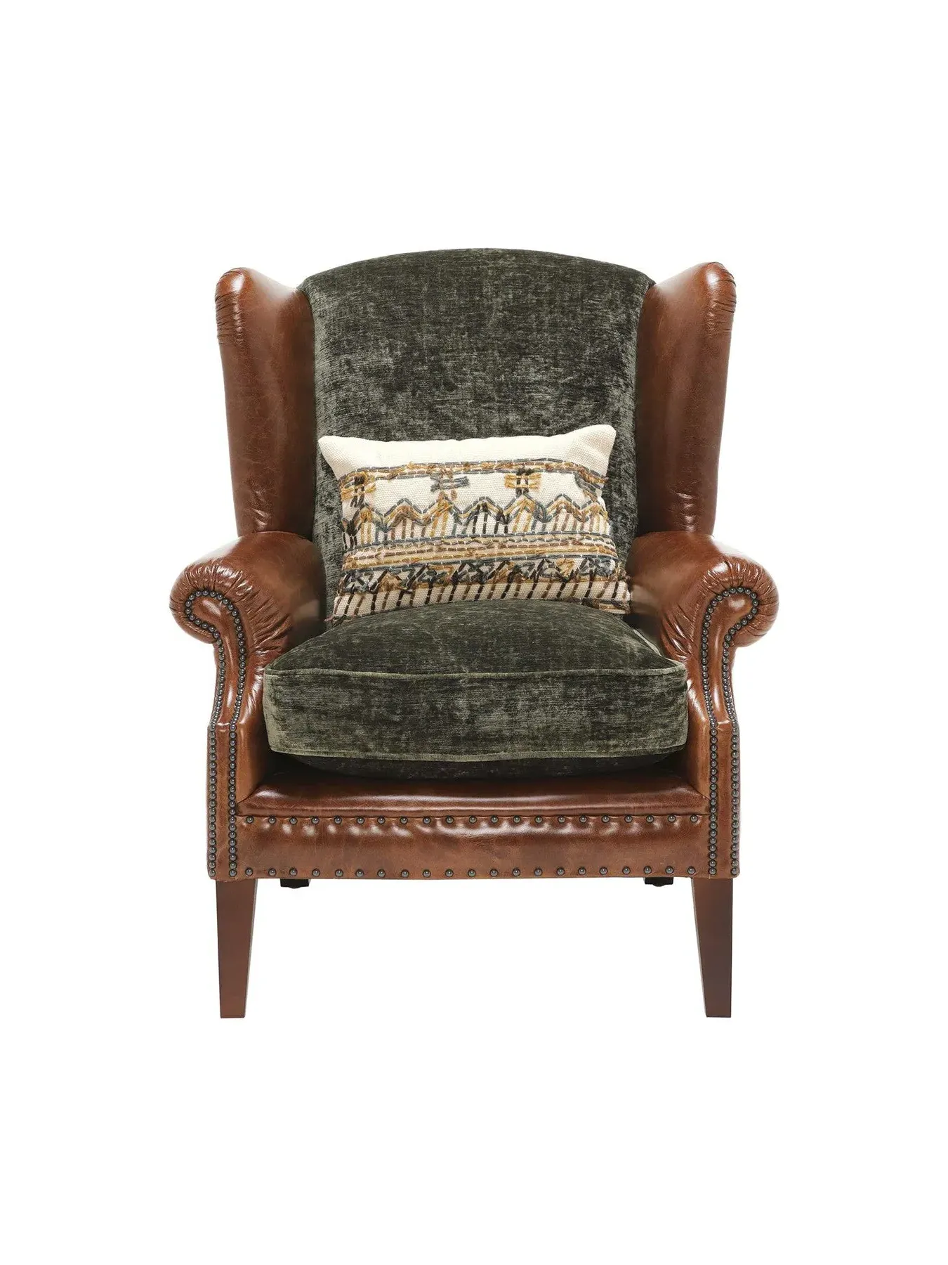 Wingback Chair with High Back - Green
