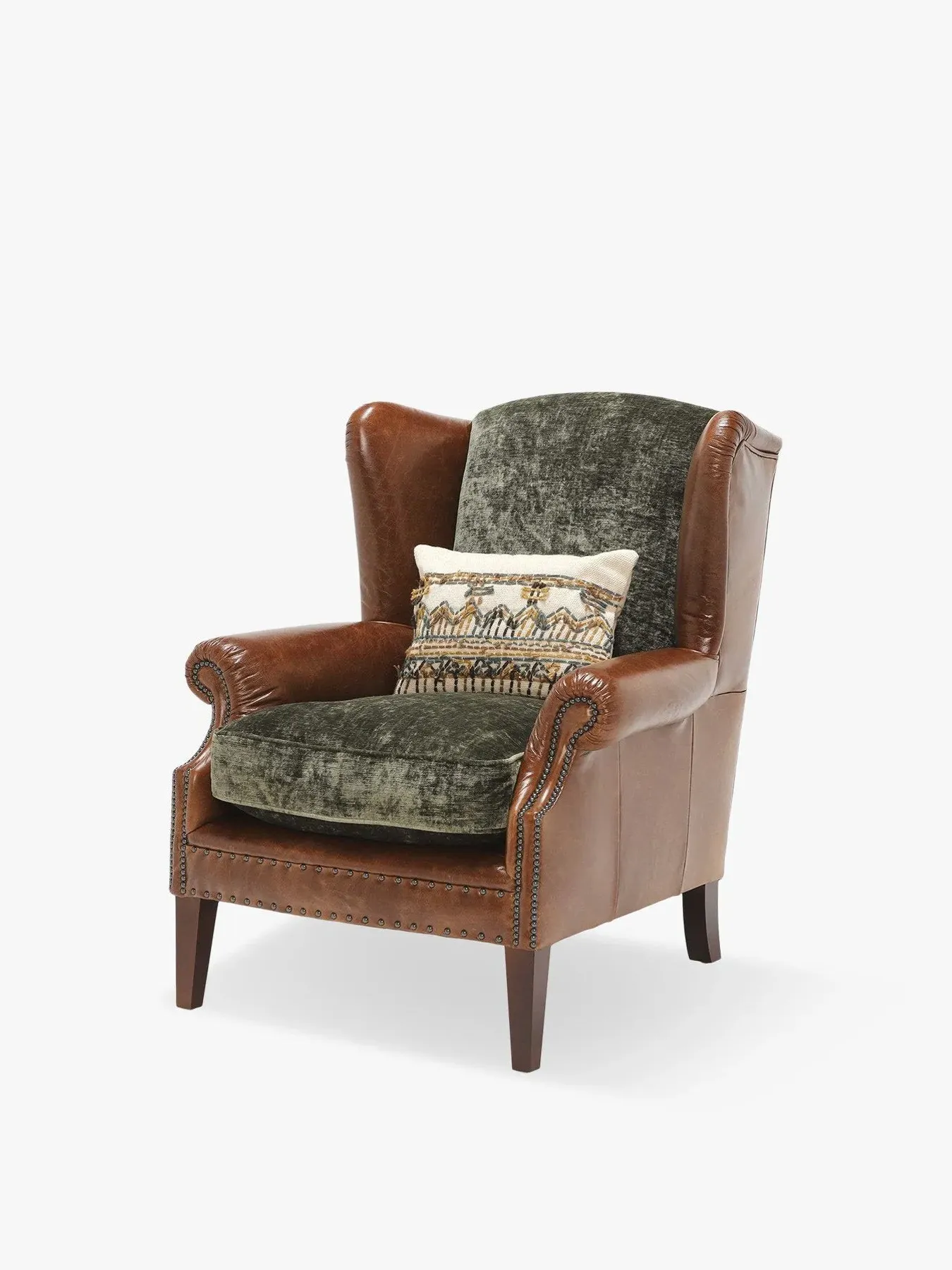 Wingback Chair with High Back - Green image