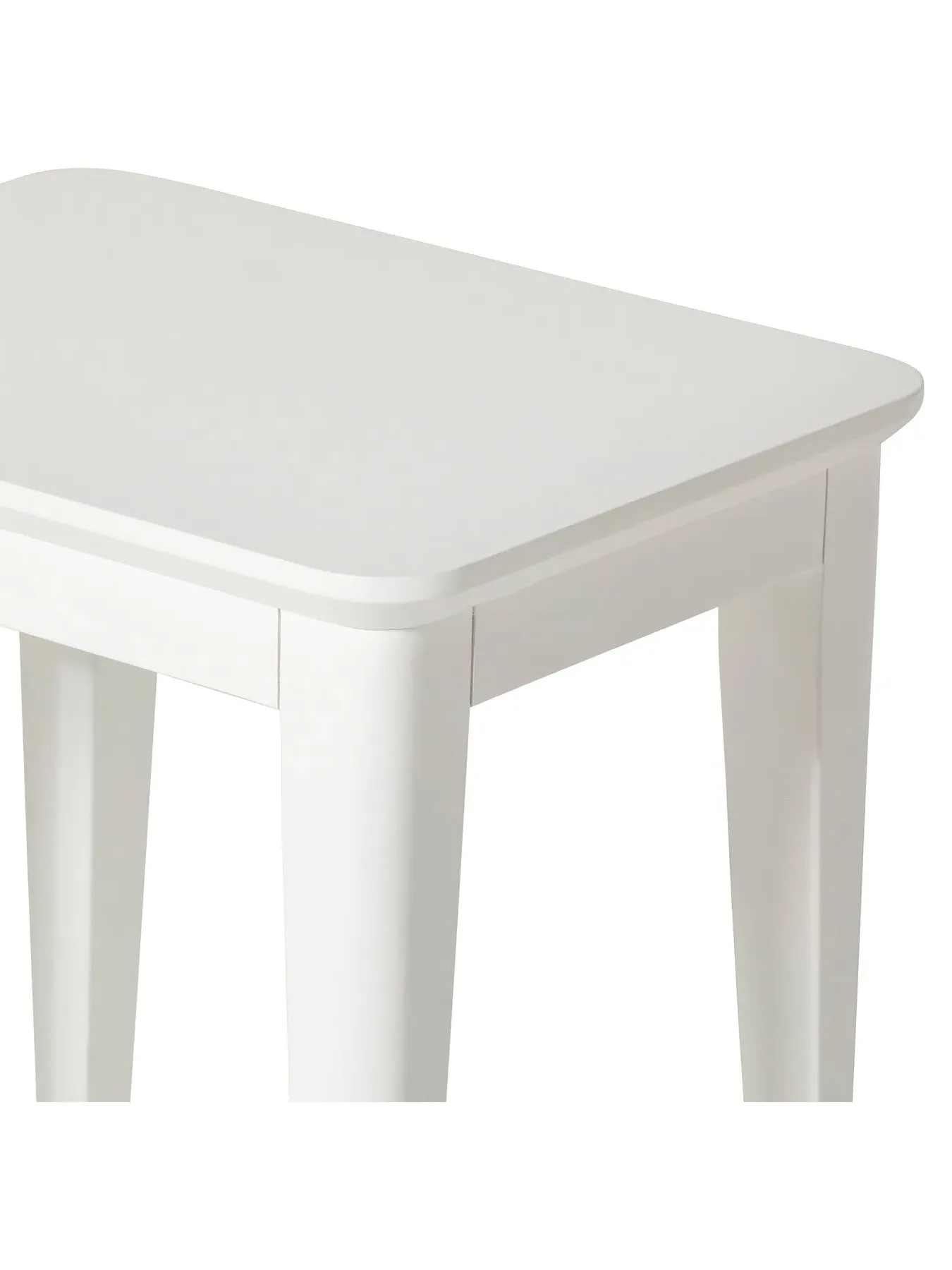 Wooden Dressing Table Stool - White, Acacia Wood