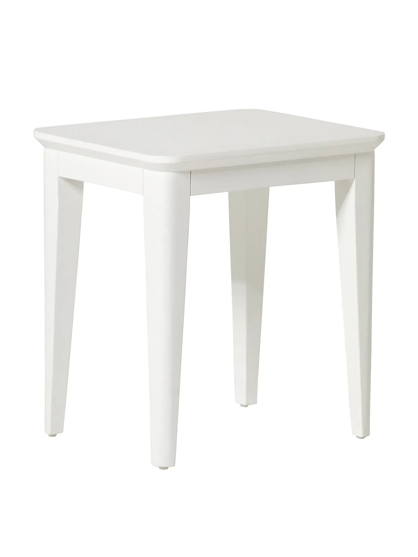 Wooden Dressing Table Stool - White, Acacia Wood