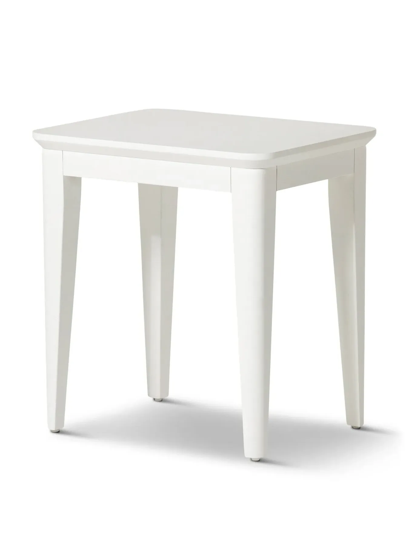 Wooden Dressing Table Stool - White, Acacia Wood image