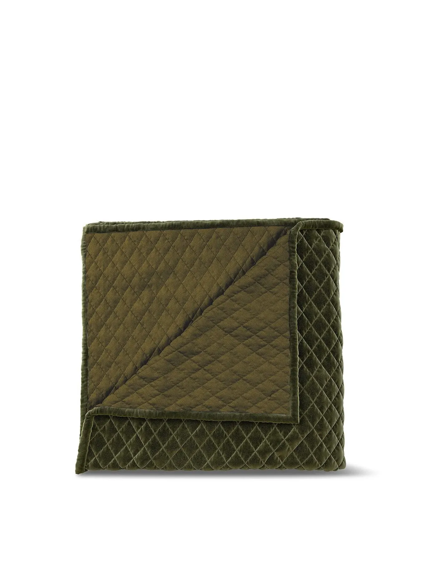 Cotton Throw with Floral Design - Celadon image