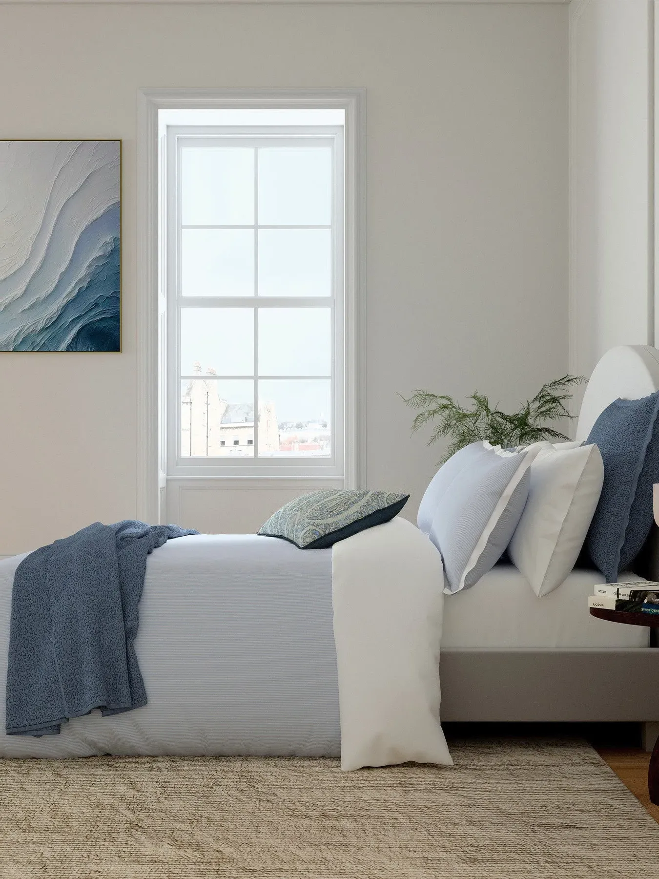 Double Duvet Cover Set - Blue, Cotton image