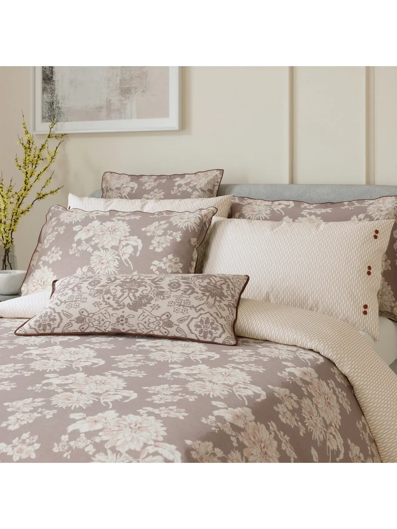 Double Duvet Cover Set - Dusky Pink, Cotton
