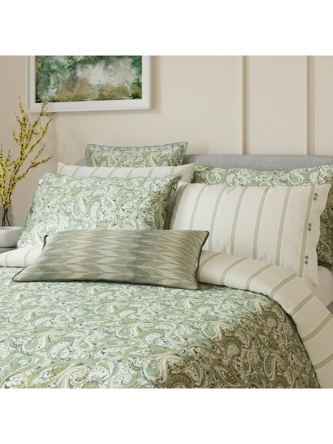 Double Duvet Cover Set - Green