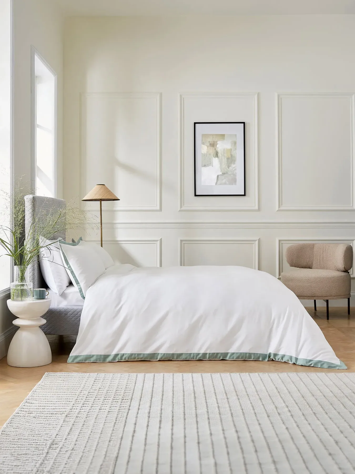 Double Duvet Cover Set - Celadon, Cotton Sateen
