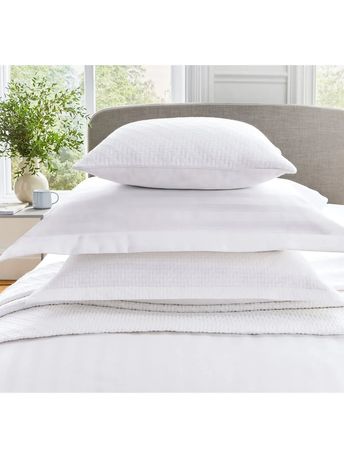Double Duvet Cover - White, Cotton Sateen