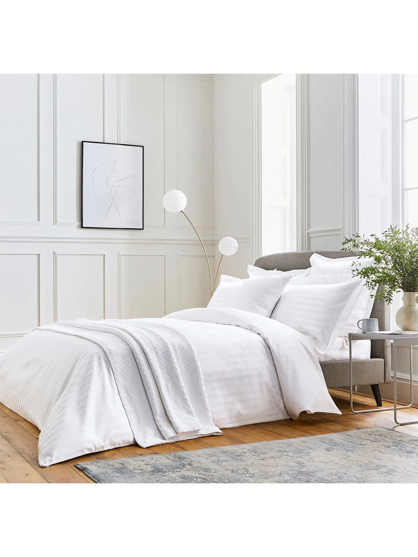 Double Duvet Cover - White, Cotton Sateen
