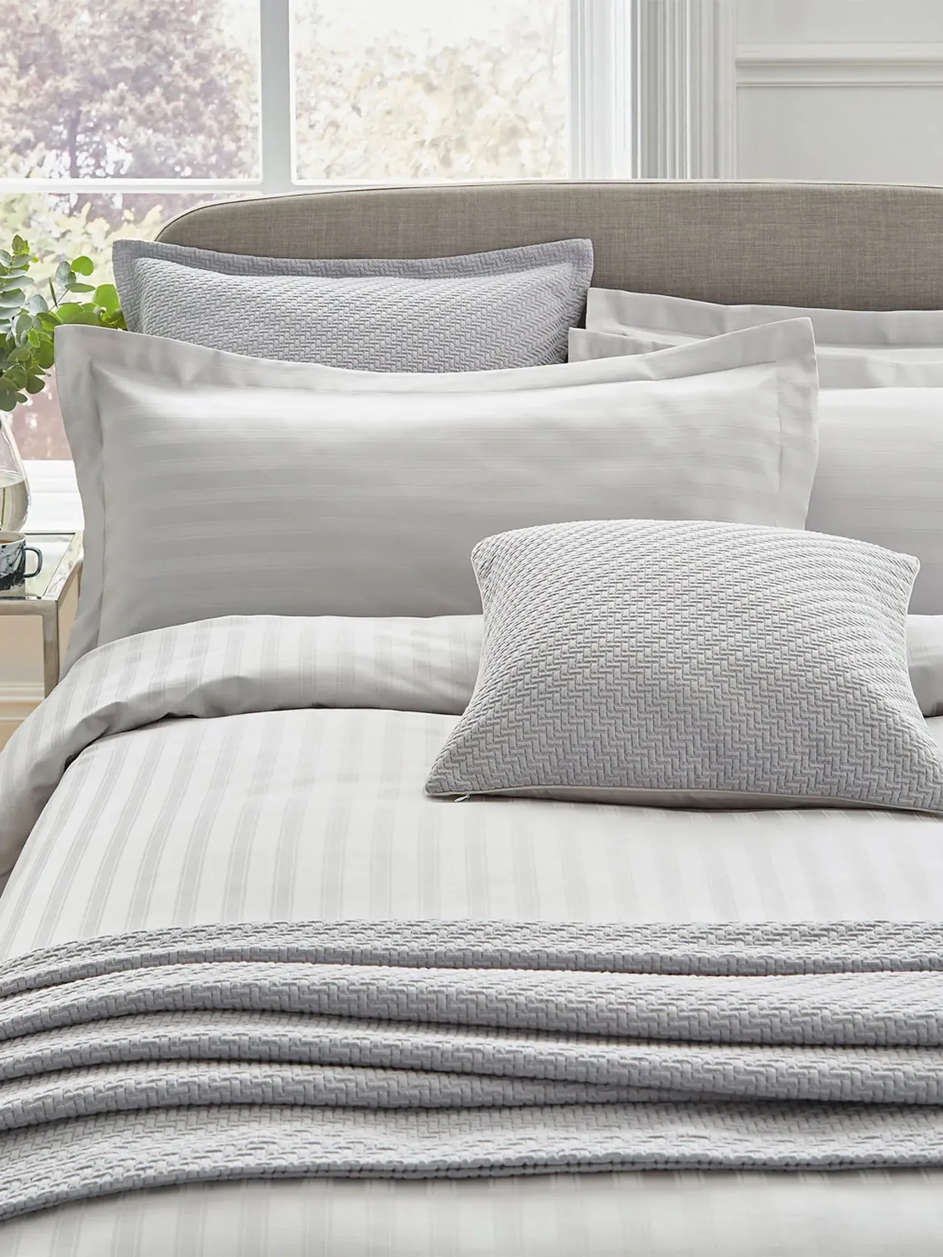 King Size Duvet Cover - Silver, Cotton Sateen image